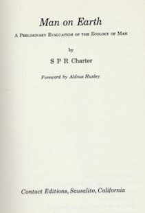 Man on Earth: A Preliminary Evaluation of the Ecology of Man [Hardcover] SPR Charter by null