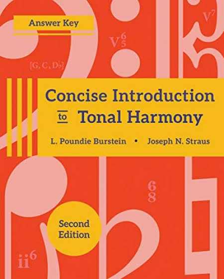 Answer Key to Concise Introduction to Tonal Harmony Second Edition [Paperback] L Poundie Burstein by null