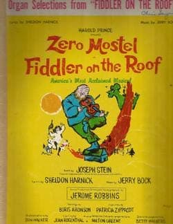 Zero Mostel Fiddler on the Roof Selections for Organ [Sheet music] Various by null