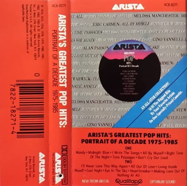Arista's Greatest Pop Hits:1975-1985 [Audio Cassette] Various by null