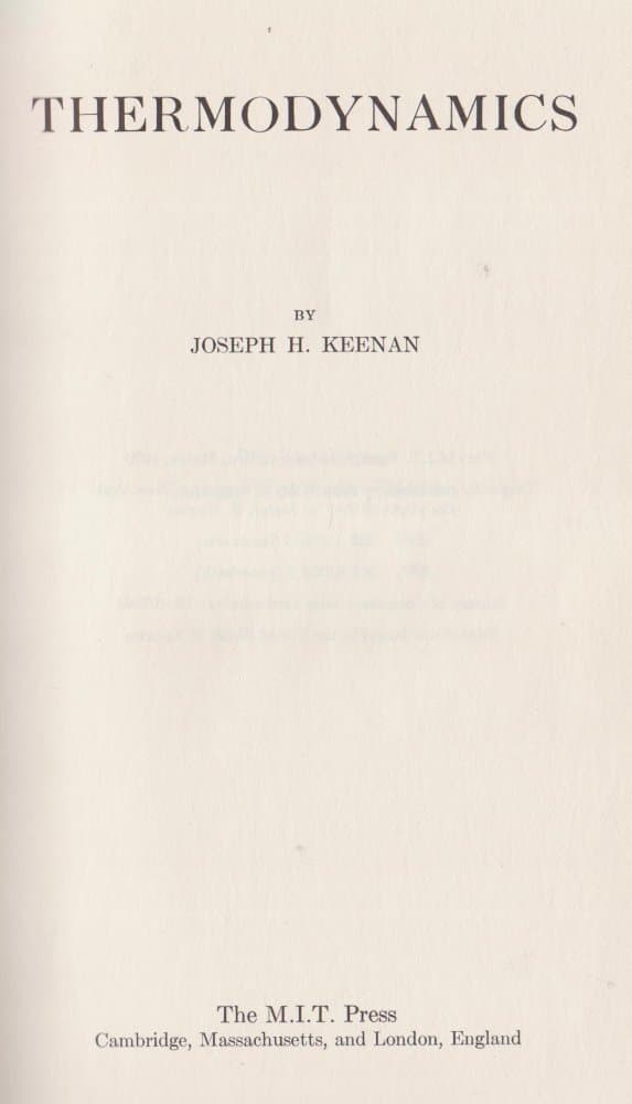 Thermodynamics Keenan, Joseph H. by null