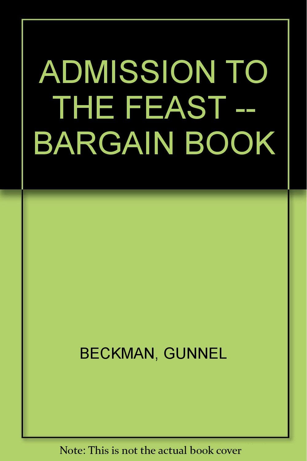 ADMISSION TO THE FEAST -- BARGAIN BOOK