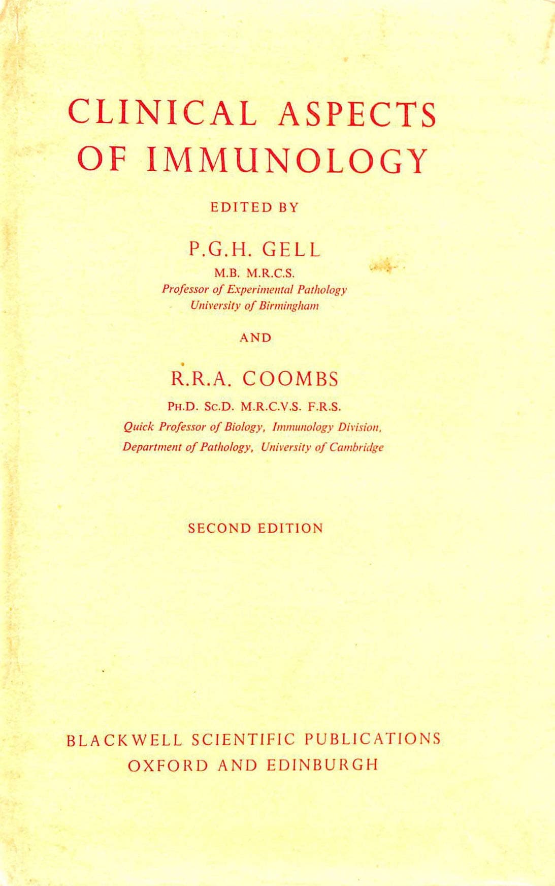 Clinical aspects of immunology; [Hardcover] Coombs, R. R. A. by null