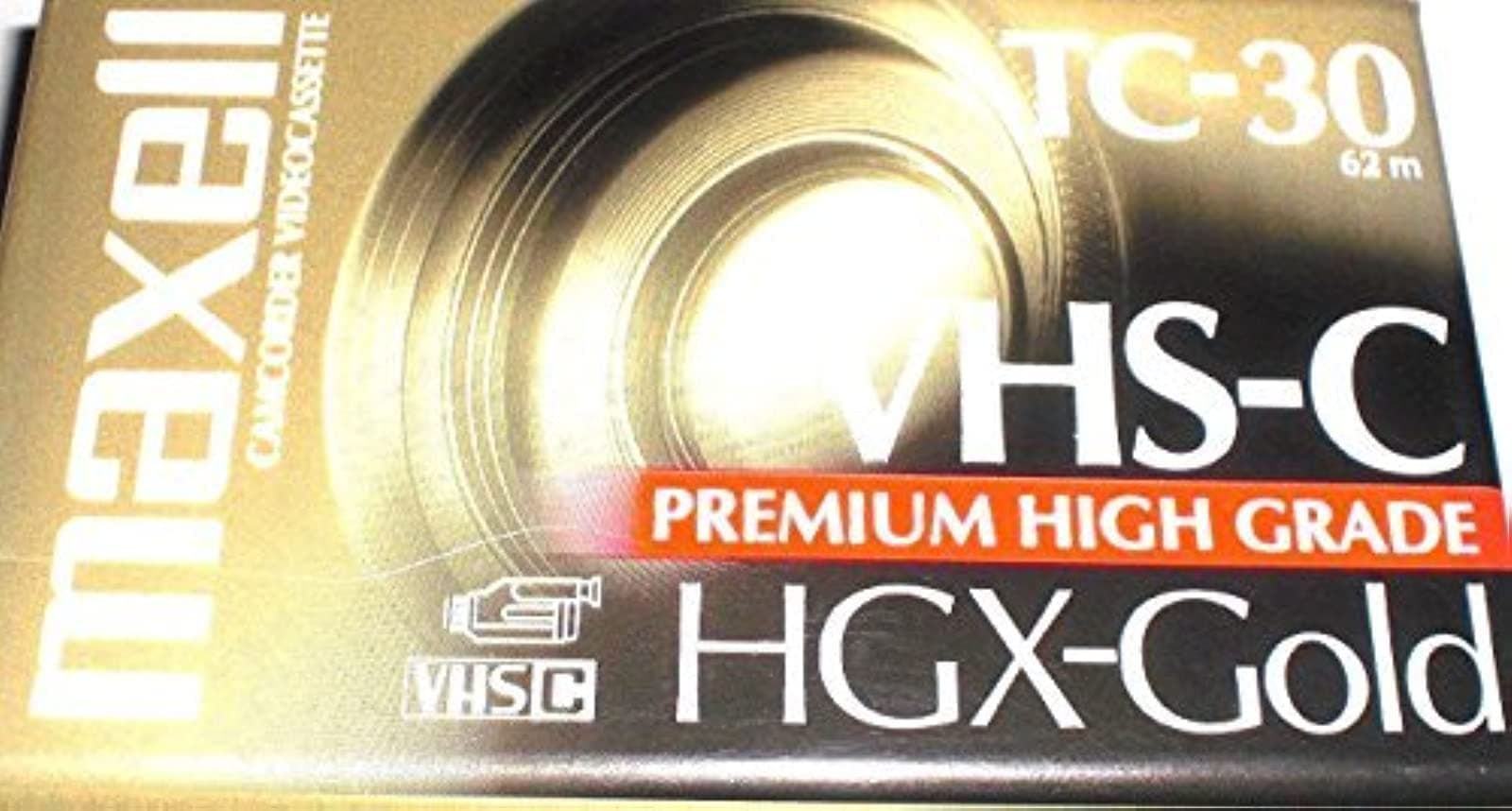 Maxell TC-30 Premium High Grade HGX-Gold Blank VHS-C Video Cassette Tape [VHS Tape] by null