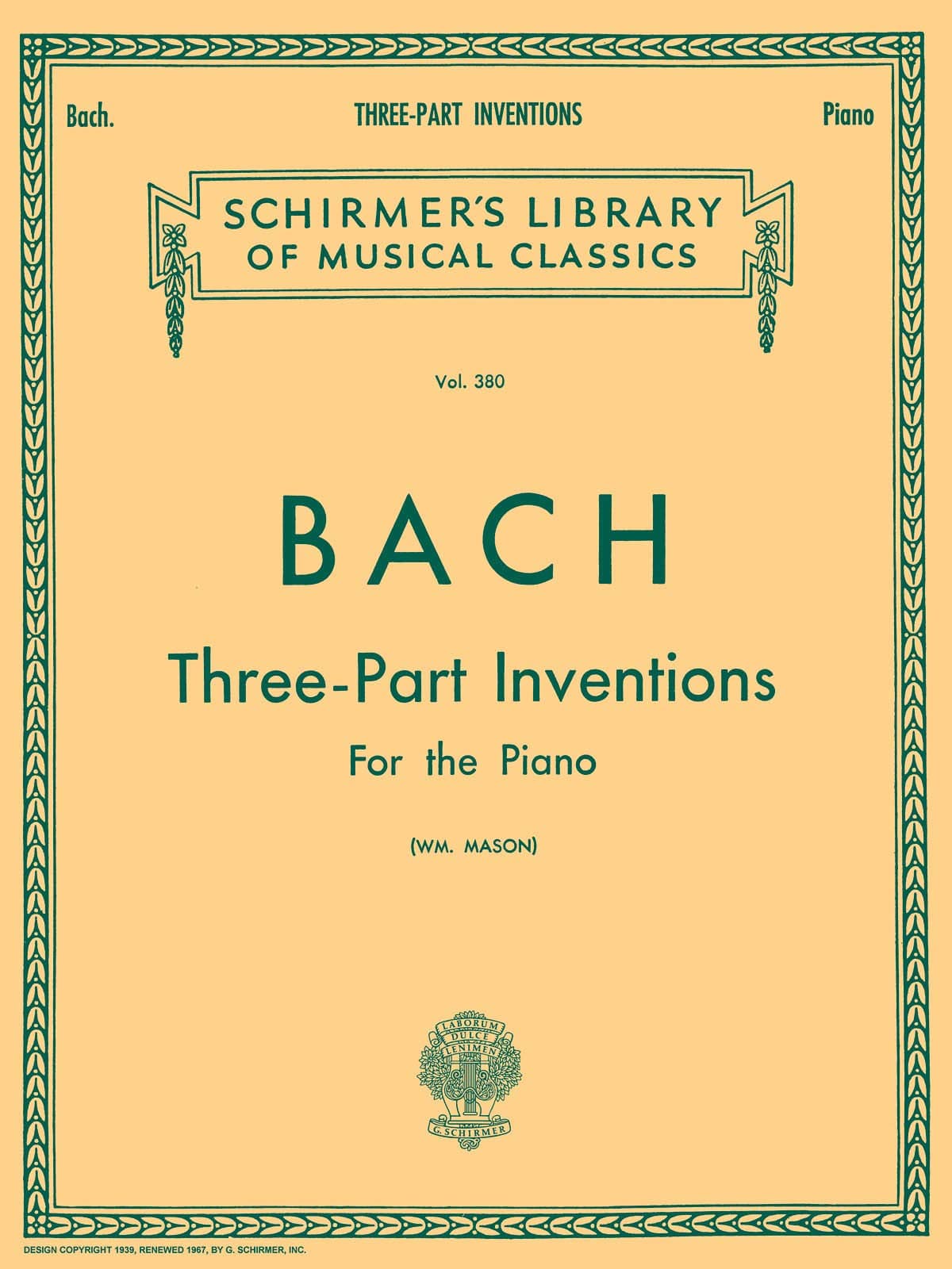 15 Three-Part Inventions: Schirmer Library of Classics Volume 380 Piano Solo, arr. Mason [Paperback] Mason, W and Bach, Johann Sebastian by null