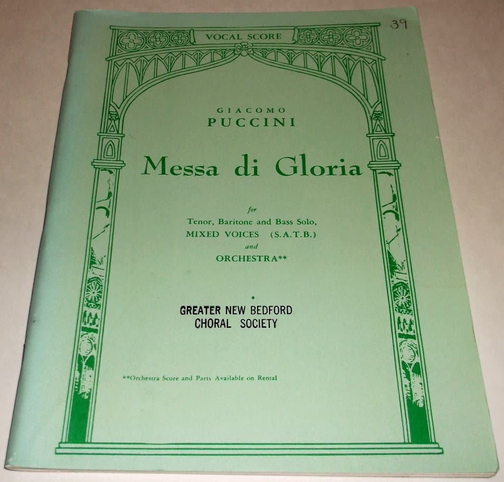 Messa di Gloria for Tenor, Baritone, and Bass Solo, Mixed Voices and Orchestra [Paperback] Giacomo Puccini by null