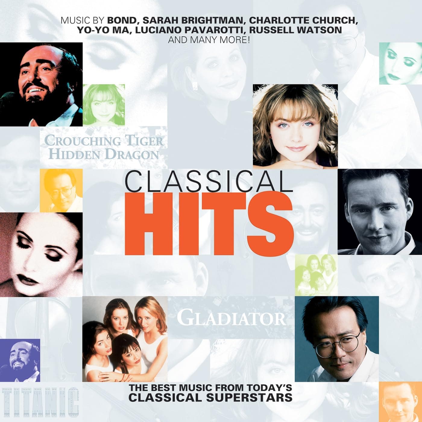 Classical Hits [Audio CD] Lloyd Webber, Andrew; Huljic, Tonci; Williams, John [Film Composer]; Horner, James; Morricone, Ennio; Faure, Gabriel; Puccini, Giacomo; Bach, Johann Sebastian; Capua, Eduardo di; Brohn, William David; Shostakovich, Dmitry; Zimmer, Hans / Gerrard, Lisa; Tan, Dun; Orff, Carl; Clarke, Jeremiah; Vivaldi, Antonio; O'Connor, Mark; John Williams; James Horner; London Symphony Orchestra; Boston Pops Orchestra; Various Artists; Charlotte Church; Sarah Brightman; Ren�e Fleming; Russell Watson; Jos� Carreras; Pl�cido Domingo and Luciano Pavarotti by null