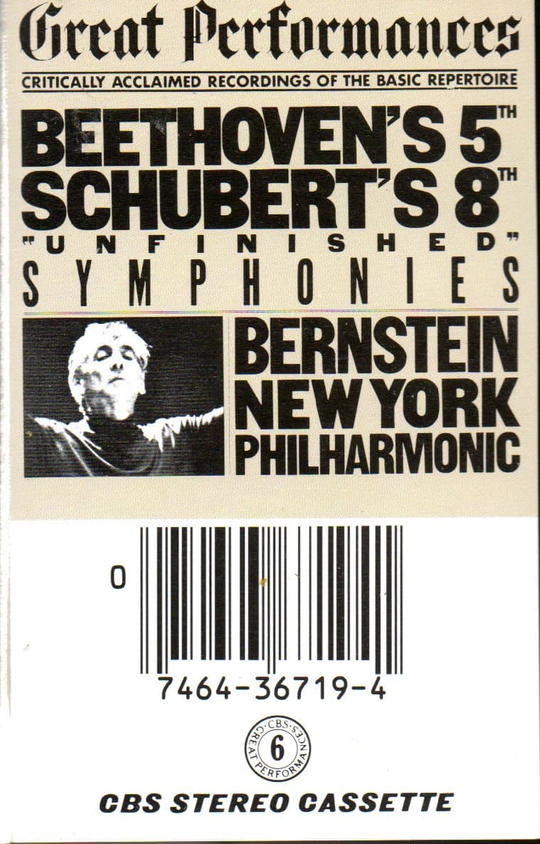 Beethoven: Symphony No. 5 / Schubert: Symphony No. 8 [Audio Cassette] Ludwig van Beethoven; Franz Schubert; Leonard Bernstein and New York Philharmonic by null