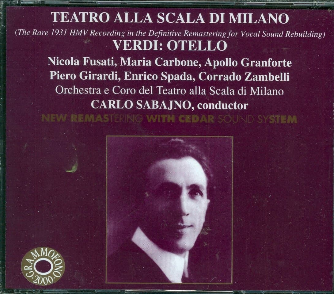 Verdi - Otello [Audio CD] Verdi, Giuseppe; Sabajno, Carlo; Milan La Scala... [Audio CD]
