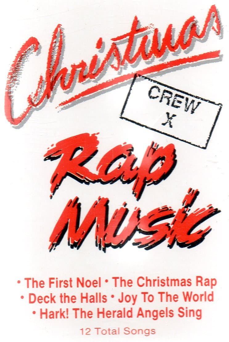 Audio Cassette: CHRISTMAS RAP MUSIC, CREW X, 12 Traditional & Contemporary Songs, SB-271990 Silver Bells, Nashville