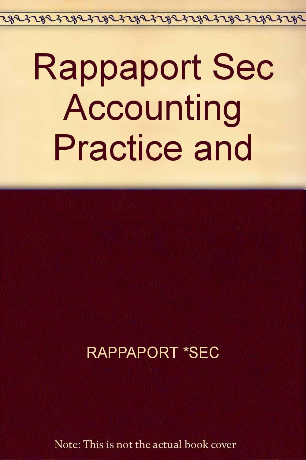 Sec Accounting Practice and Procedure Rappaport, Louis H. by null