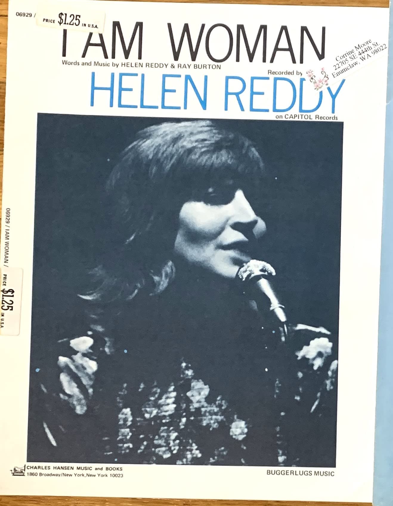 I am Woman [Helen Reddy cover] [Sheet music] Helen Reddy and Ray Burton by null