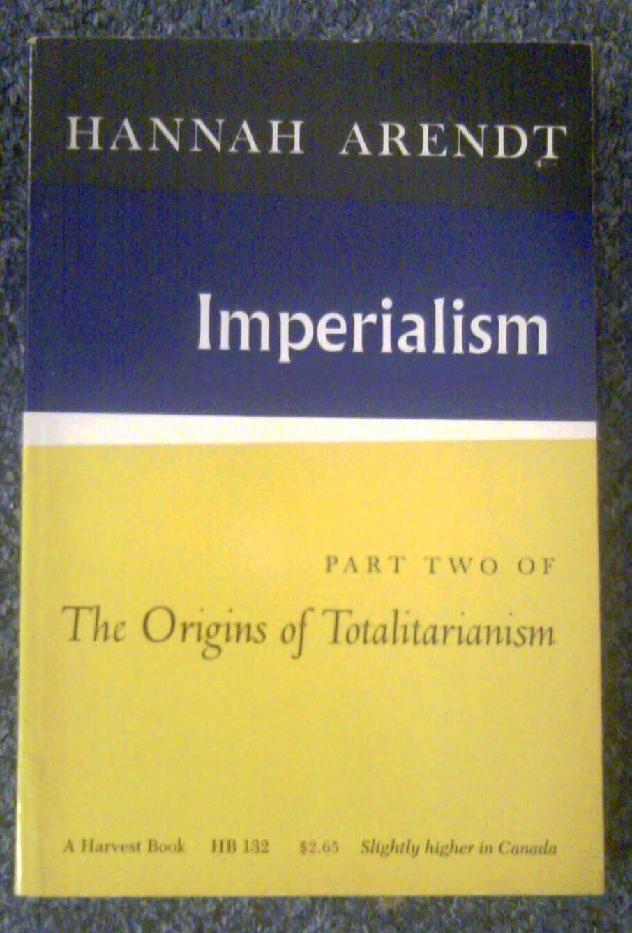 Imperialism: Part Two Of The Origins Of Totalitarianism (Paperback) 1968 [Perfect Paperback] Hannah Arendt by null