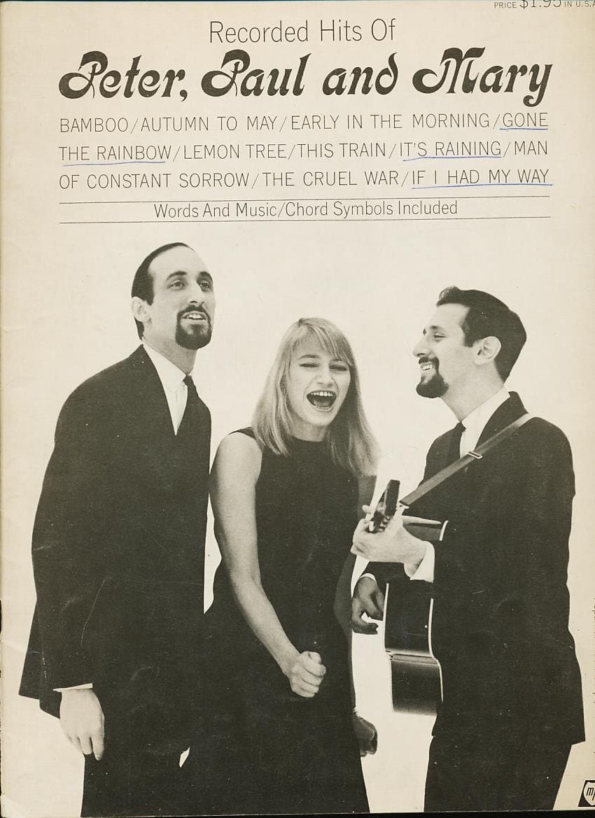 RECORDED HITS OF PETER, PAUL AND MARY BAMBOO - AUTUMN TO MAY - EARLY IN THE MORNING - GONE THE RAINBOW - LEMON TREE - THIS TRAIN, AND OTHERS. [Paperback] JERRY (ARRANGED BY) SEARS by null