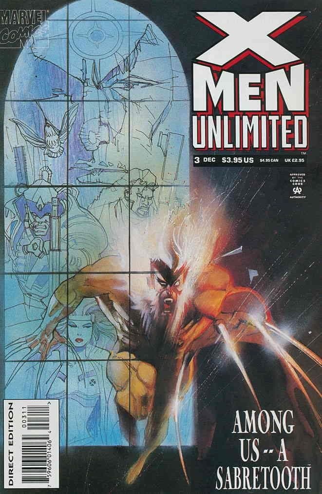 X-Men Unlimited #3 : The Whispers Scream (Bill Sienkiewicz Sabretooth cover - Marvel Comics) [Comic] Nicieza, Fabian