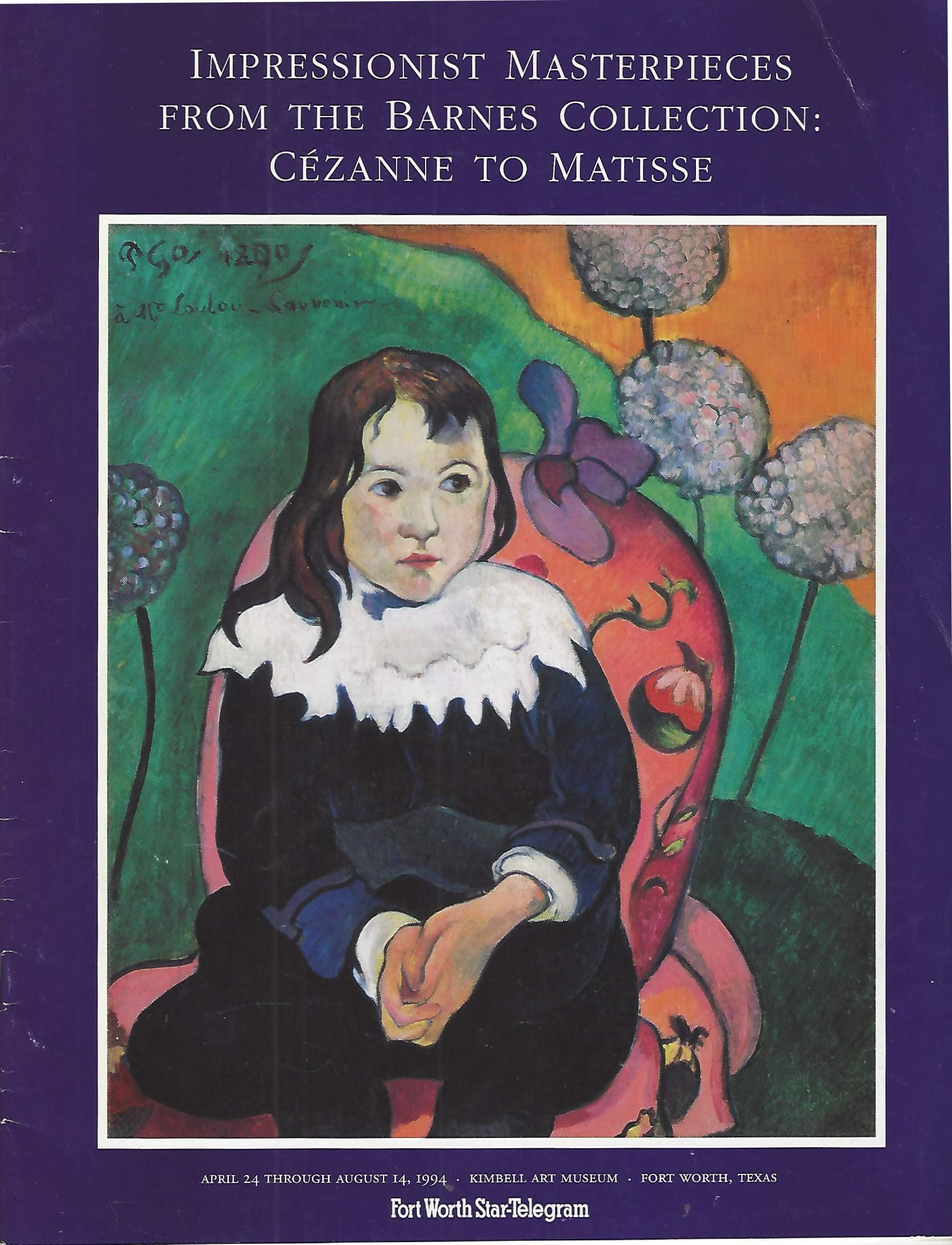 Fort Worth Star-Telegram, April 24 - August 14, 1994: Impressionist Masterpieces from the Barnes Collection: C�zanne to Matisse [Single Issue Magazine] Jackie Koszczuk; Janet Tyson and Larry Swindell by null