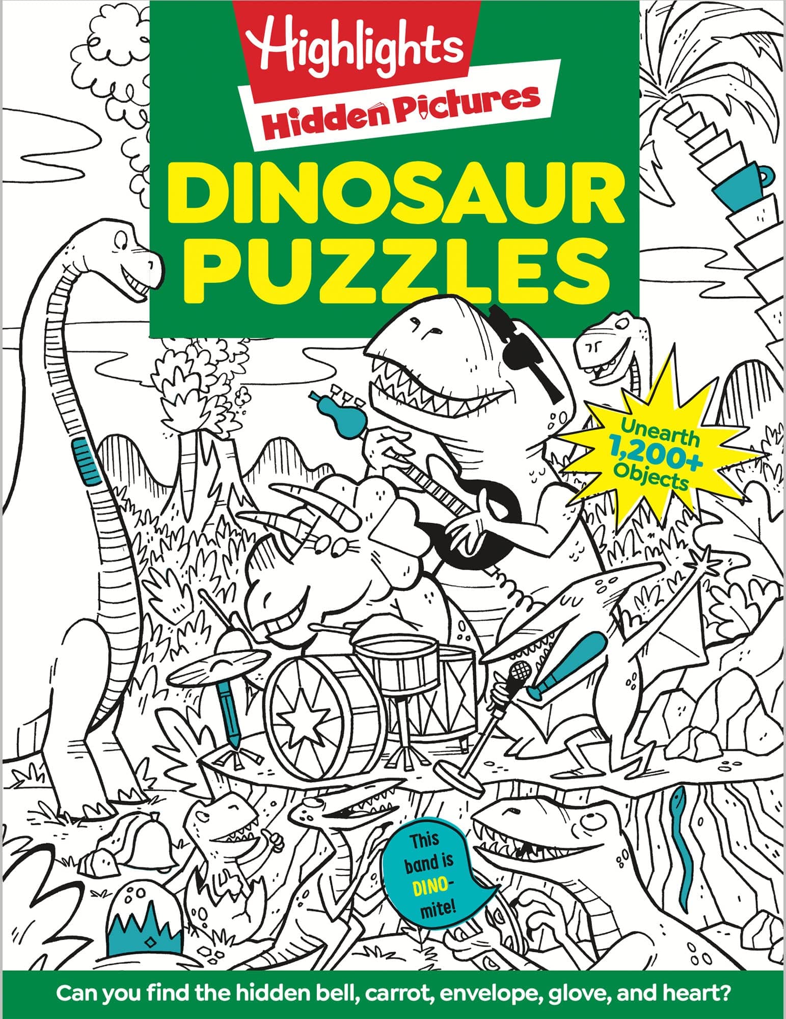 Dinosaur Puzzles: Roaring Fun Hidden Pictures Puzzles with T-rex, Fossils and More for Kids Ages 6-12, Over 1,900 Hidden Objects for the Ultimate Dino-Themed Activity Book [Paperback] Highlights by null