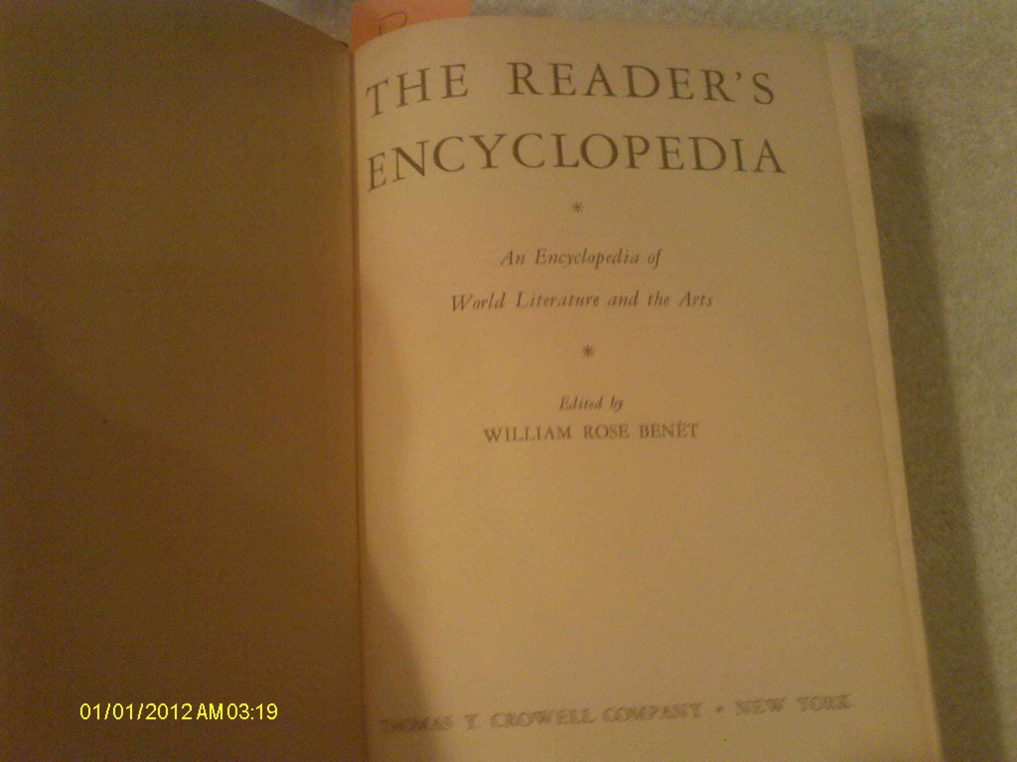 The Reader's Encyclopedia (Complete in one Volume) [Hardcover] William Rose Benet (Editor) by null