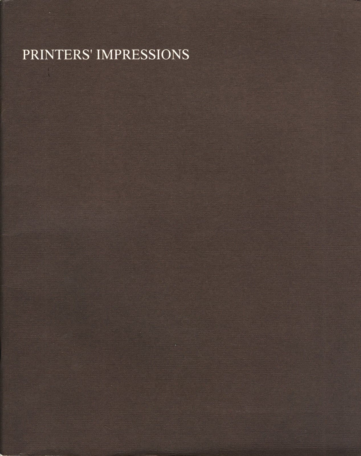 Printers' Impressions [Paperback] Ellen Landis by null