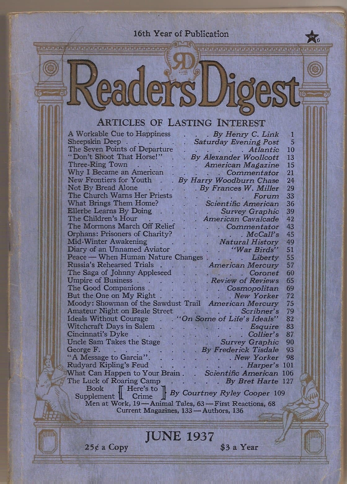 1937 Reader's Digest Magazine (June 1937, 30) [Paperback] Wallace, Dewitt & Lila Acheson (Editors) by null