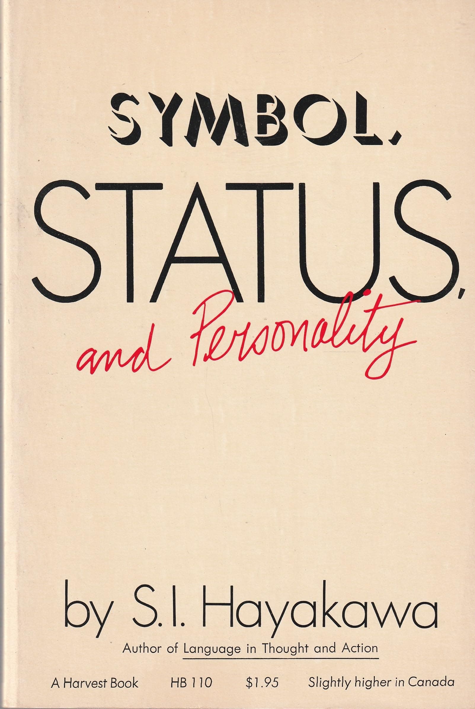 Symbol, by status, and personality Hayakawa, S. I