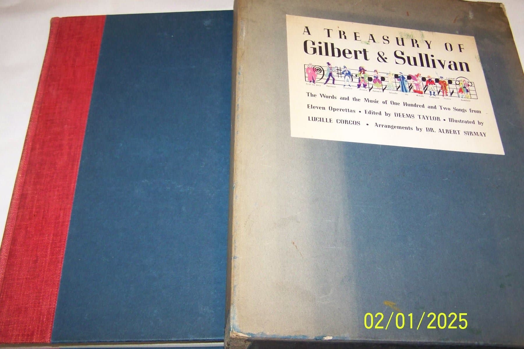 A Treasury Of Gilbert & Sullivan In Slip Case by Deems and Illustrated by Lucille Corcos Illus Taylor