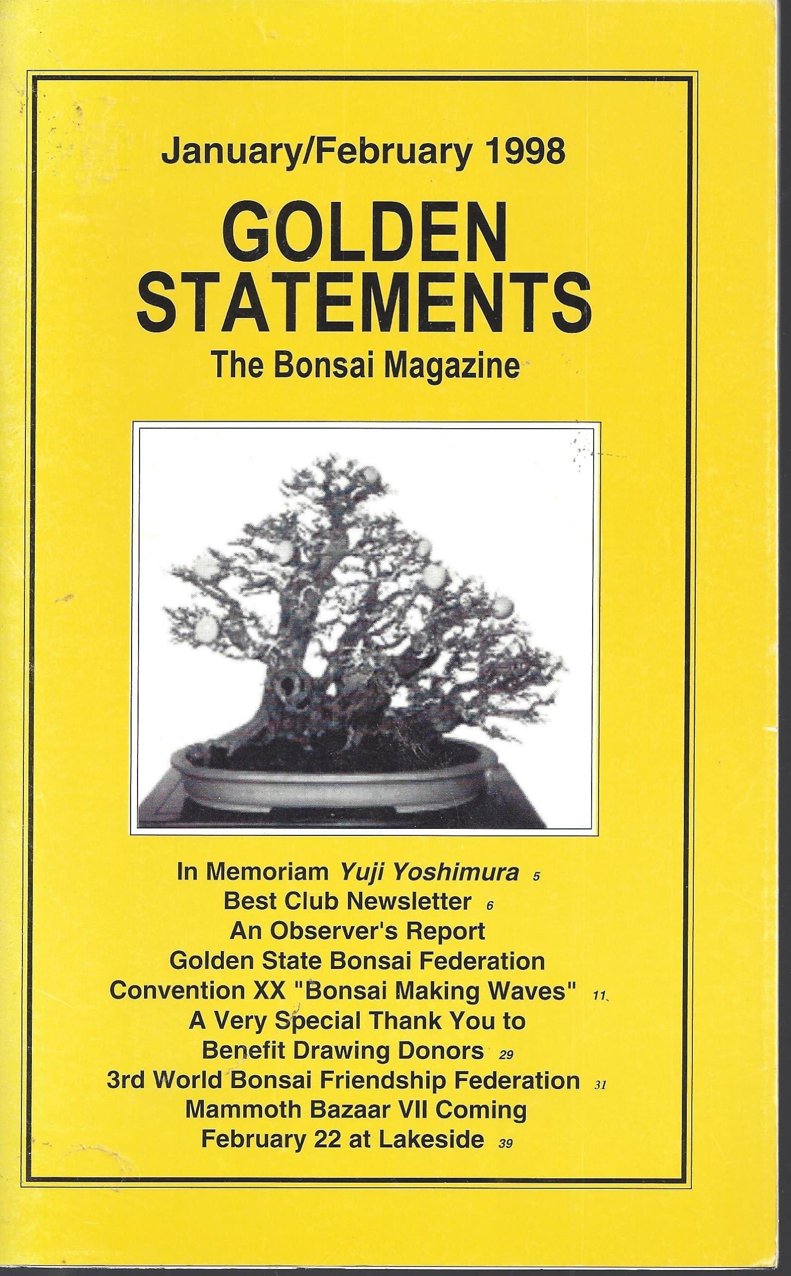 Golden Statements the Bonsai Magazine (January/February 1998) [Journal] by null