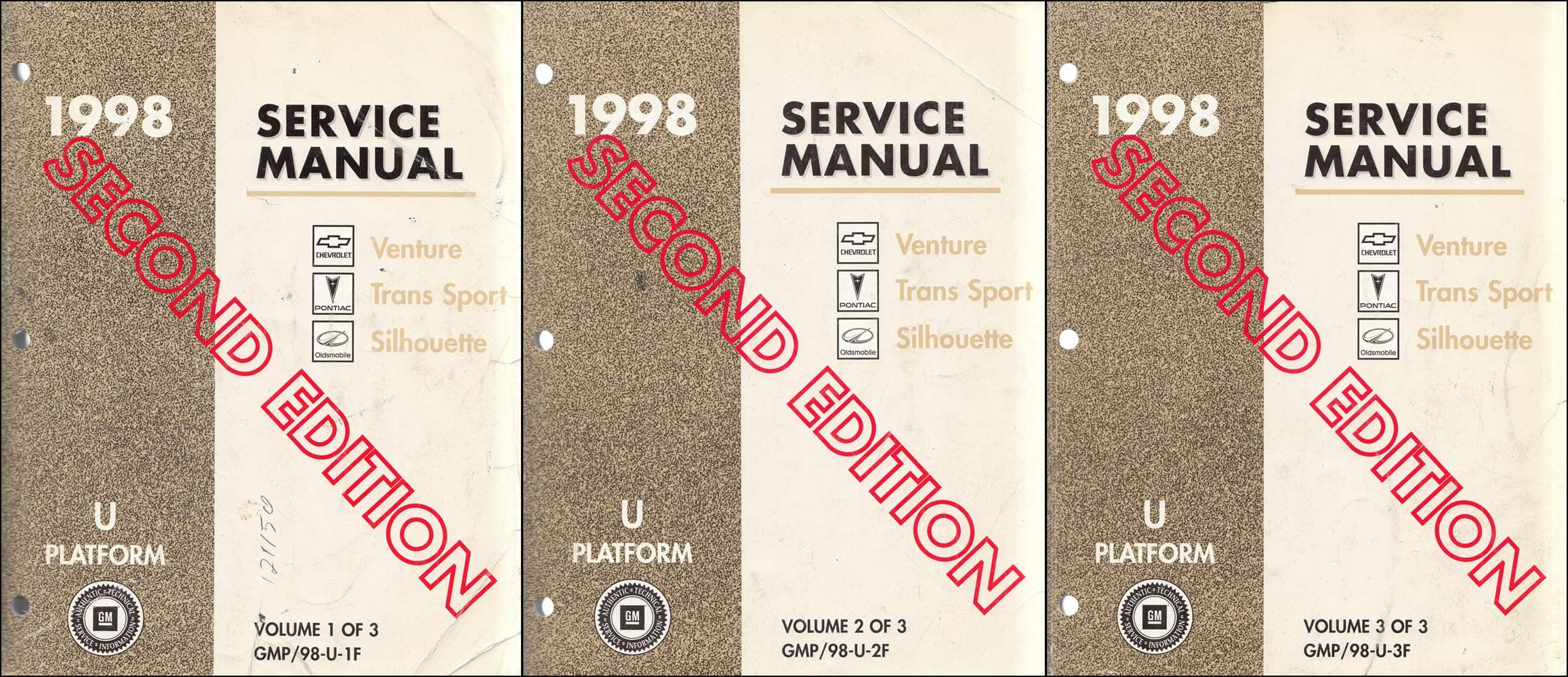 1998 Chevrolet Venture, Pontiac Trans Sport, Oldsmobile Silhouette Service Manuals (GM U Platform, 3 Volume Set) [Paperback] General Motors Corporation and General Motors by null