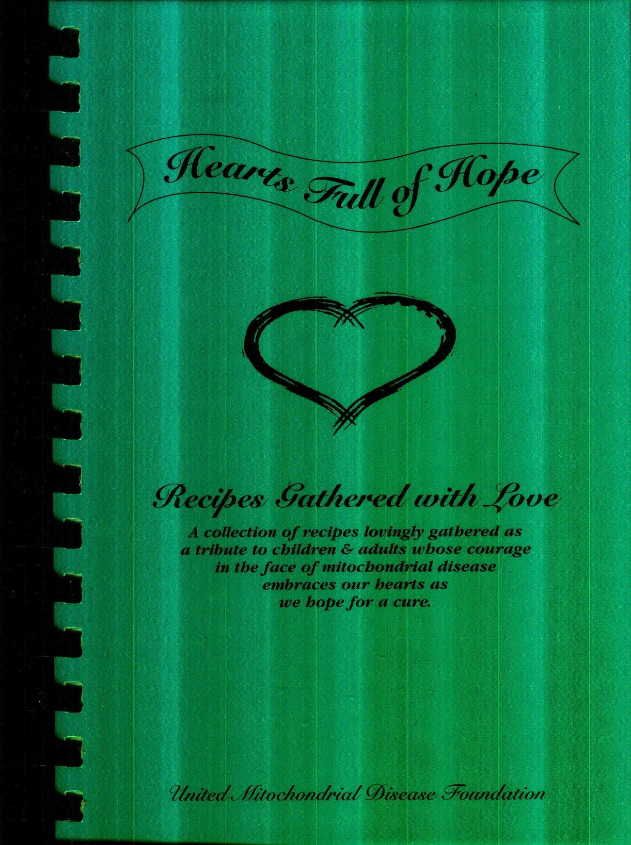 Hearts Full of Hope, Recipes Gathered with Love: A Collection of Recipes Gathered by the Delaware Valley Chapter of United Mitochondrial Disease Foundation, Harleysville, Pennsylvania [Plastic Comb] Delaware Valley Chapter United Mitochondrial Disease Foundation by null