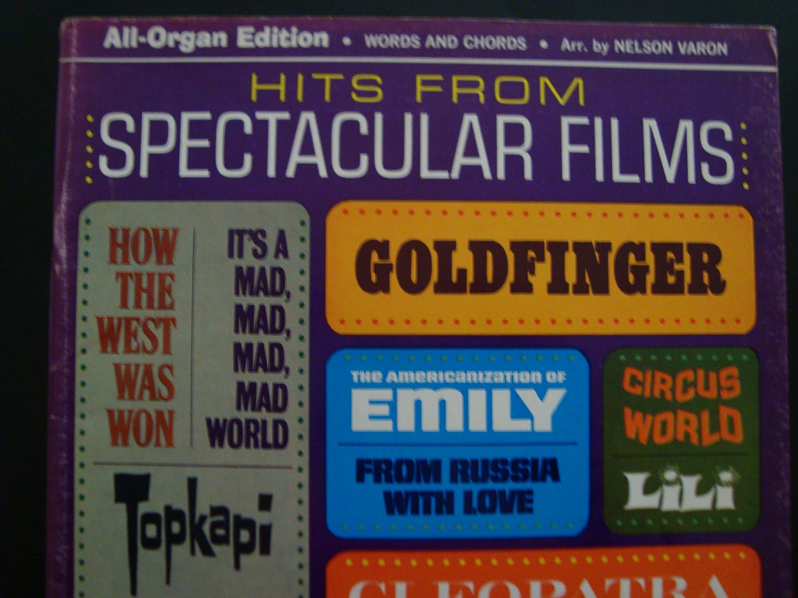 Hits From Spectacular Films: All -Organ Edition [Paperback] Varon, Nelson