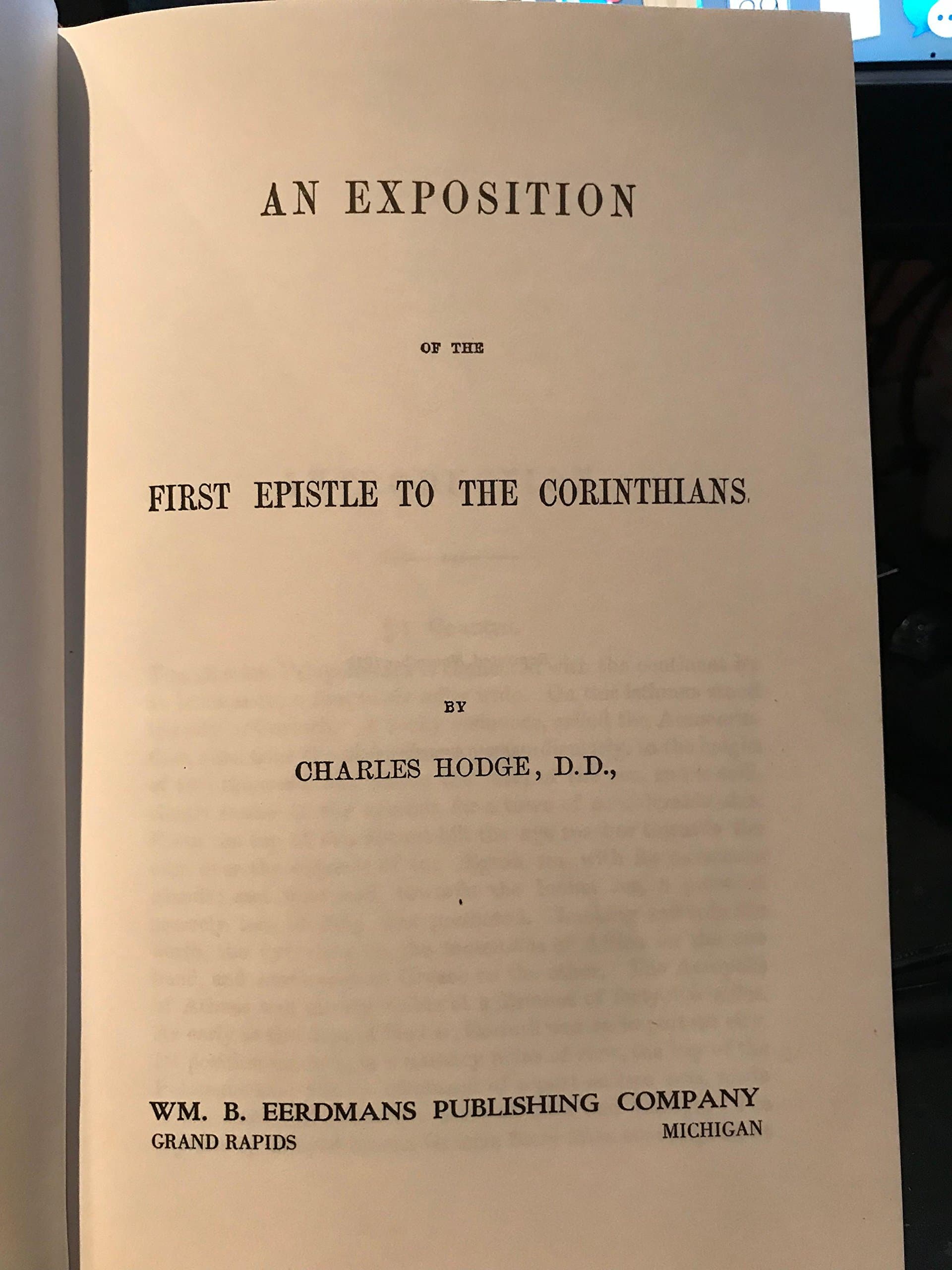 Commentary on the First Epistle to the Corinthians by Charles Hodge