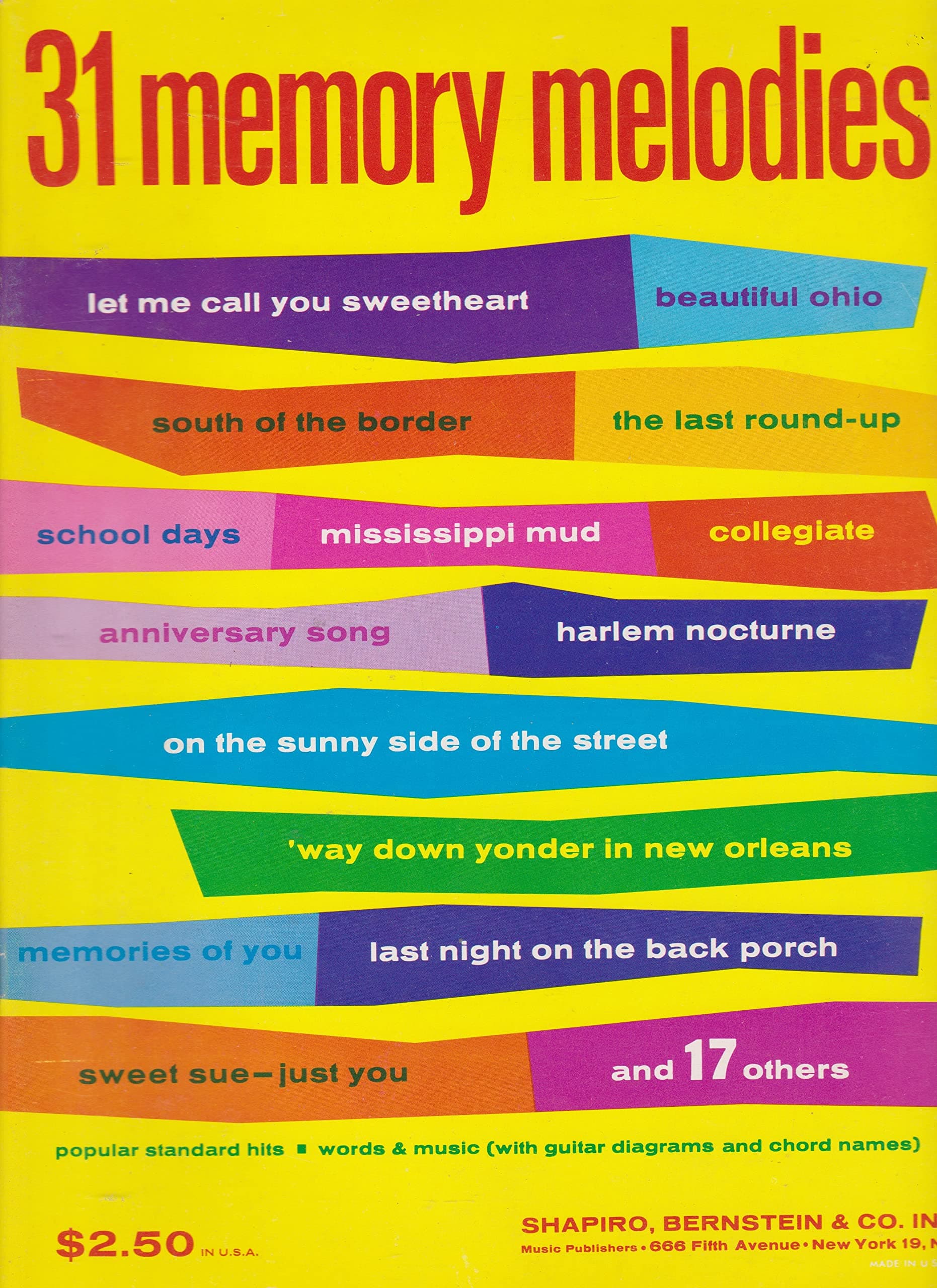 31 Memory Melodies - a Collection of Popular Standard Song Hits (Vocal, Piano & Guitar) [Paperback] Compiled & Edited By Robert C. Haring by null