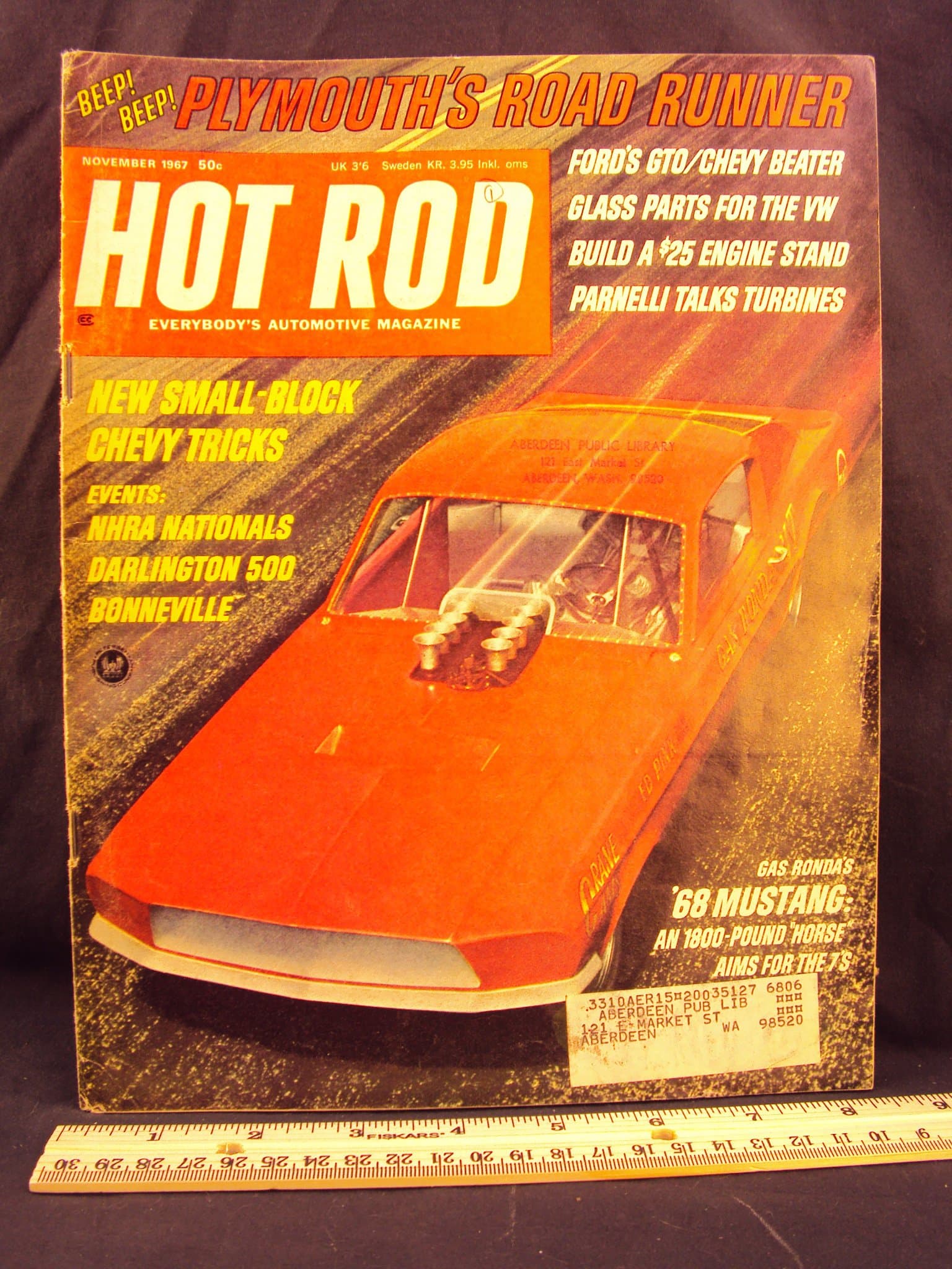 1967 67 NOV November HOT ROD Magazine, Volume 20 Number # 11 [Single Issue Magazine] Petersen Publishing Co.