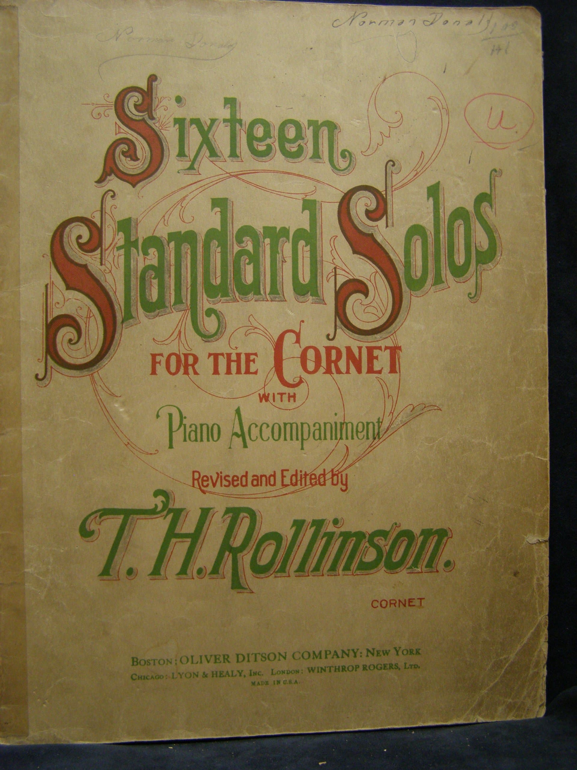 Sixteen Standard Solos for the Cornet [Sheet music] T. H. Rollinson by null
