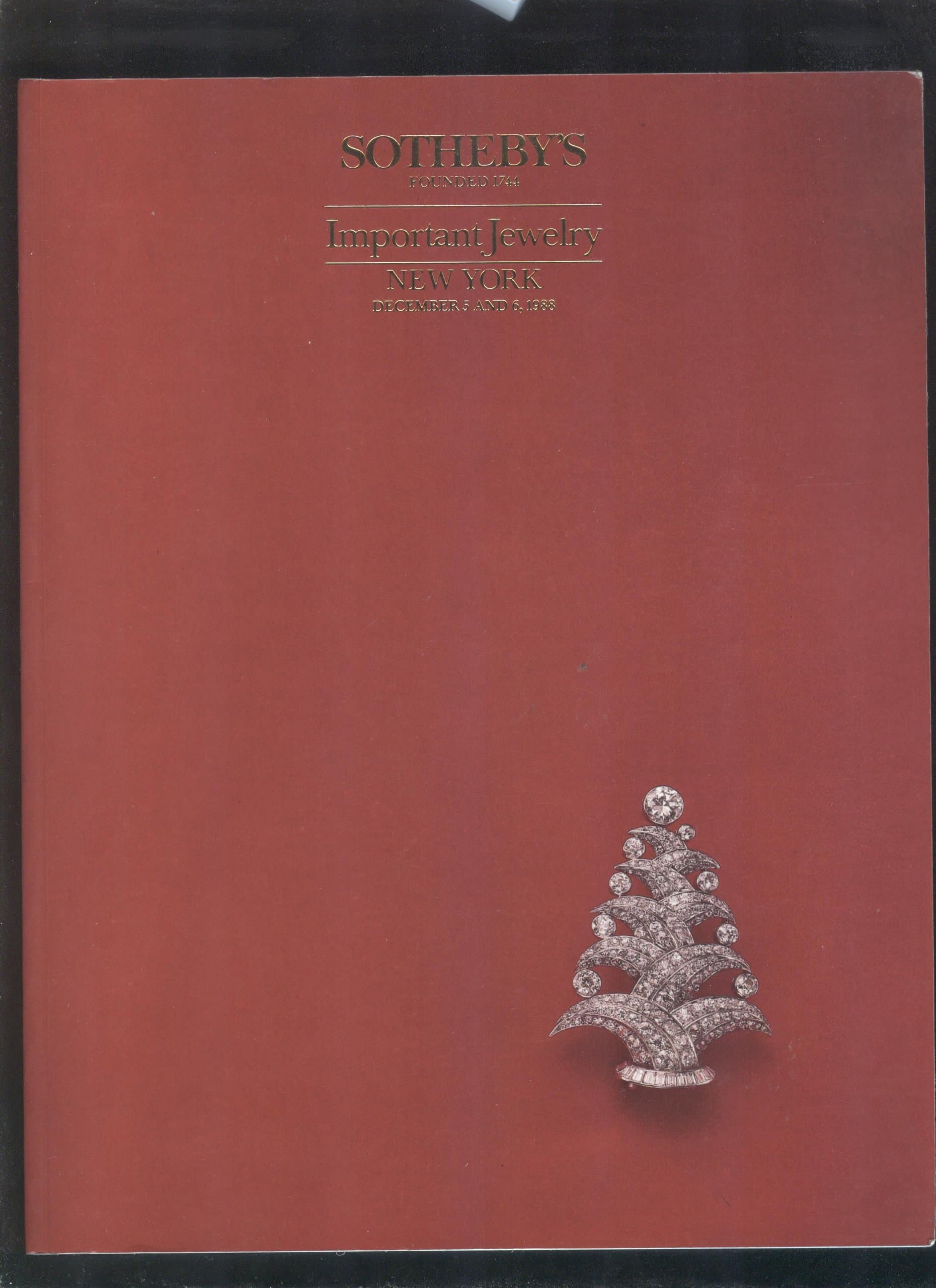 Sotheby's : Important Jewelry : New York : December 5-6, 1988 : Sale No. 5790 'YULE' [Paperback] Sotheby's by null
