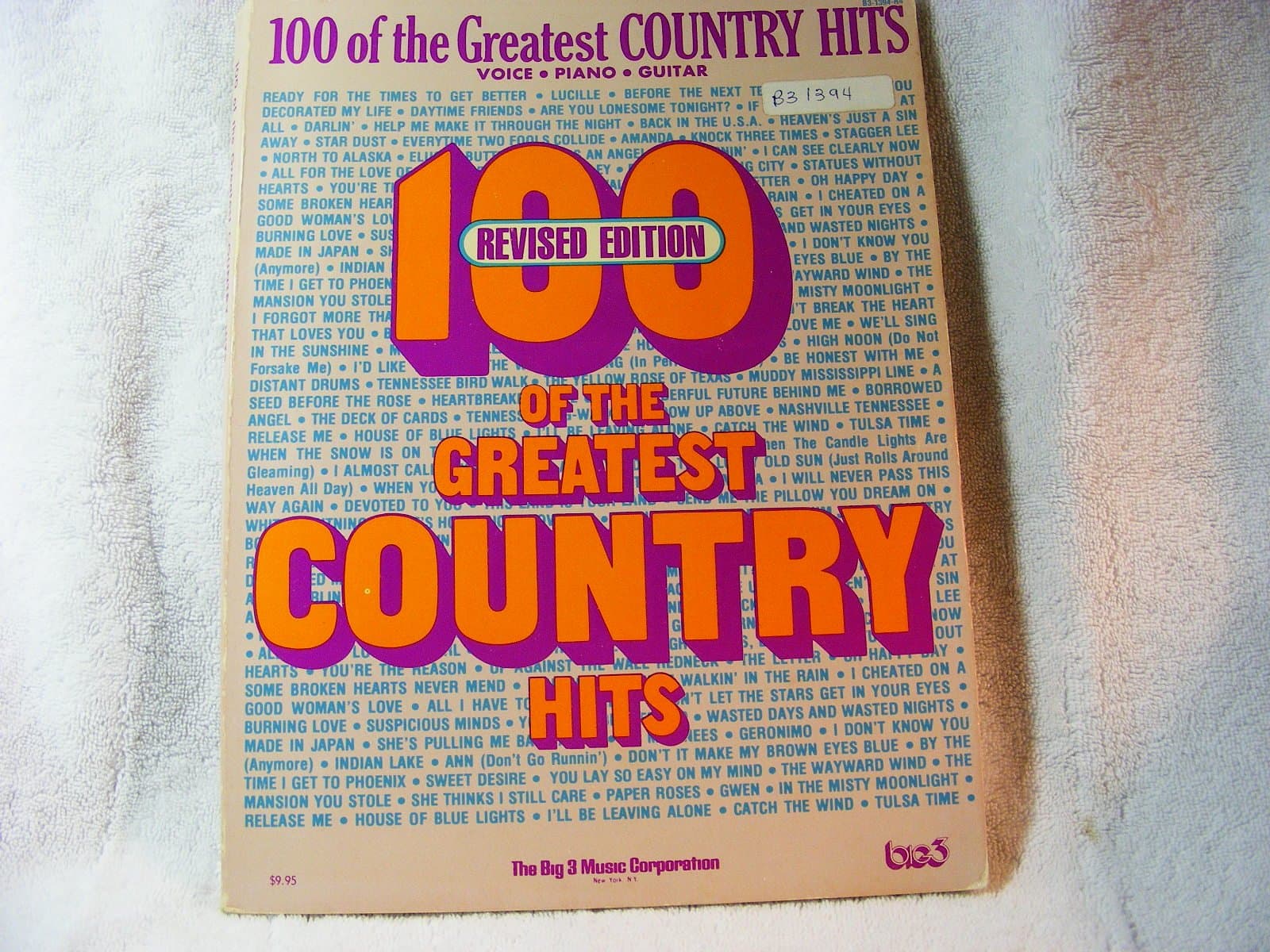 100 of the Greatest Country Hits (Songbook, Sheet Music - Voice Piano Guitar) 1979 Edition [Paperback] unknown author by null