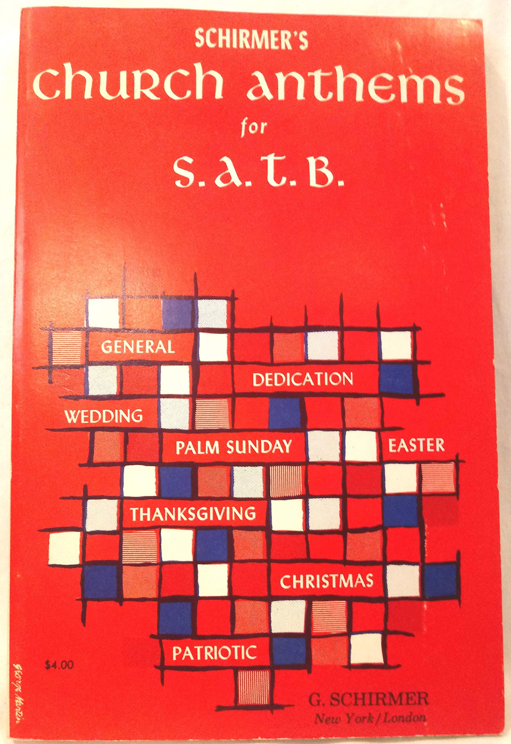 SCHIRMER'S CHURCH ANTHEMS FOR S.A.T.B. [Sheet music] anonymous by null