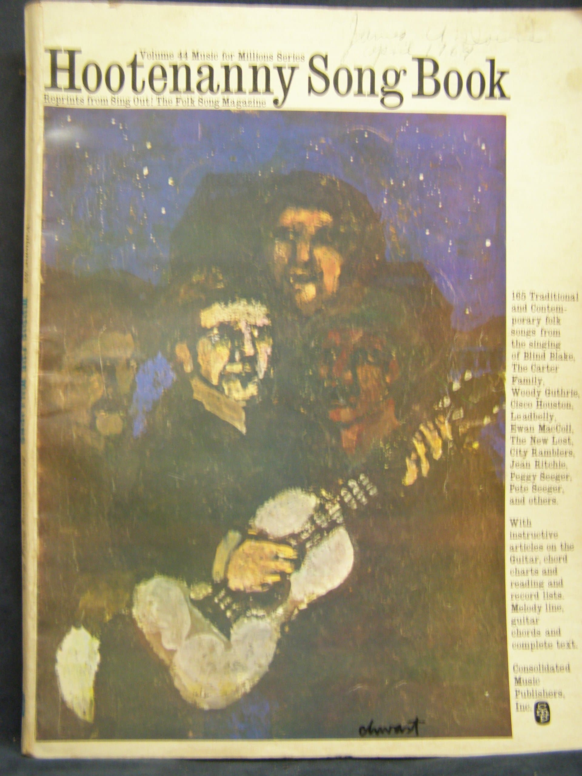 Hootenanny Song Book by Irwin editor Silber