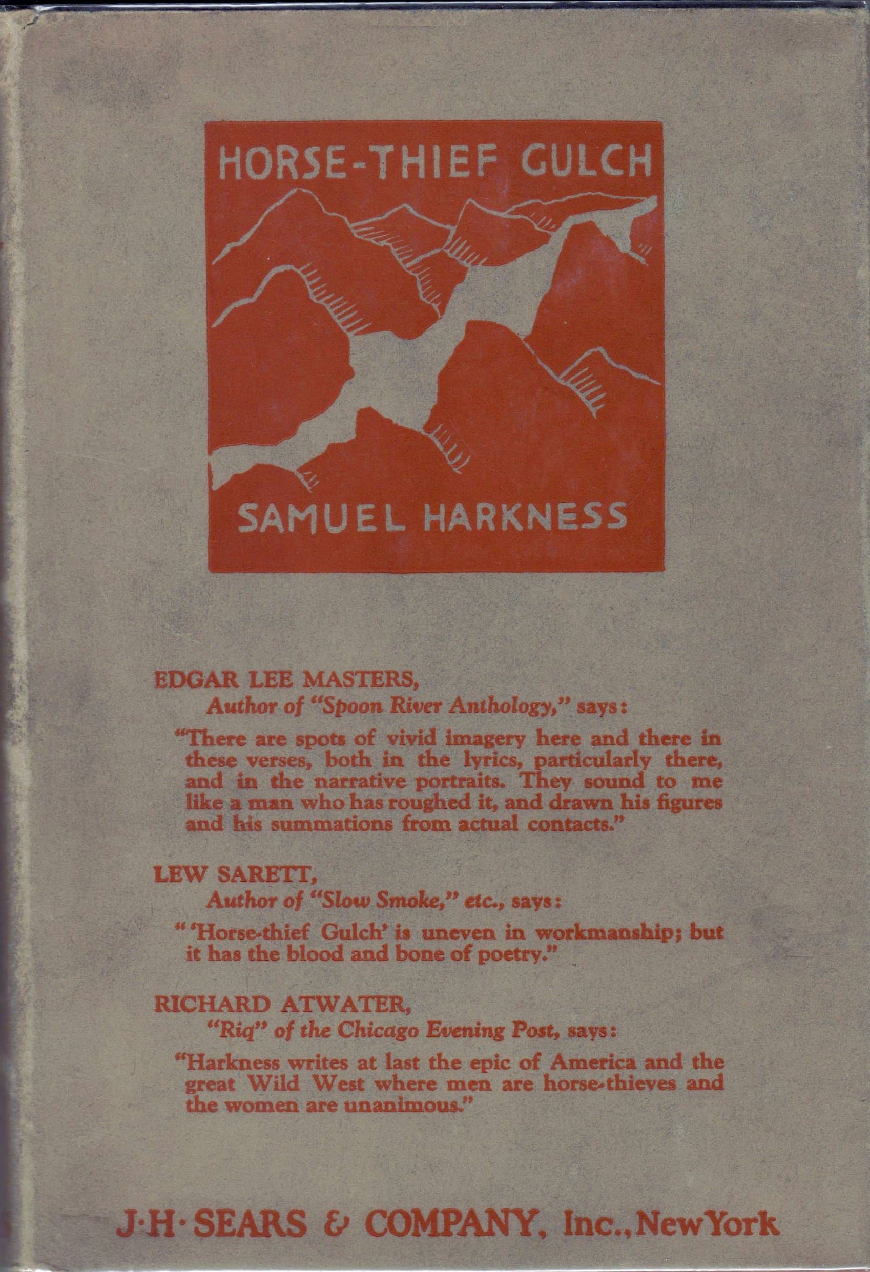 Horse - Thief Gulch. [Hardcover] Harkness, Samuel by null