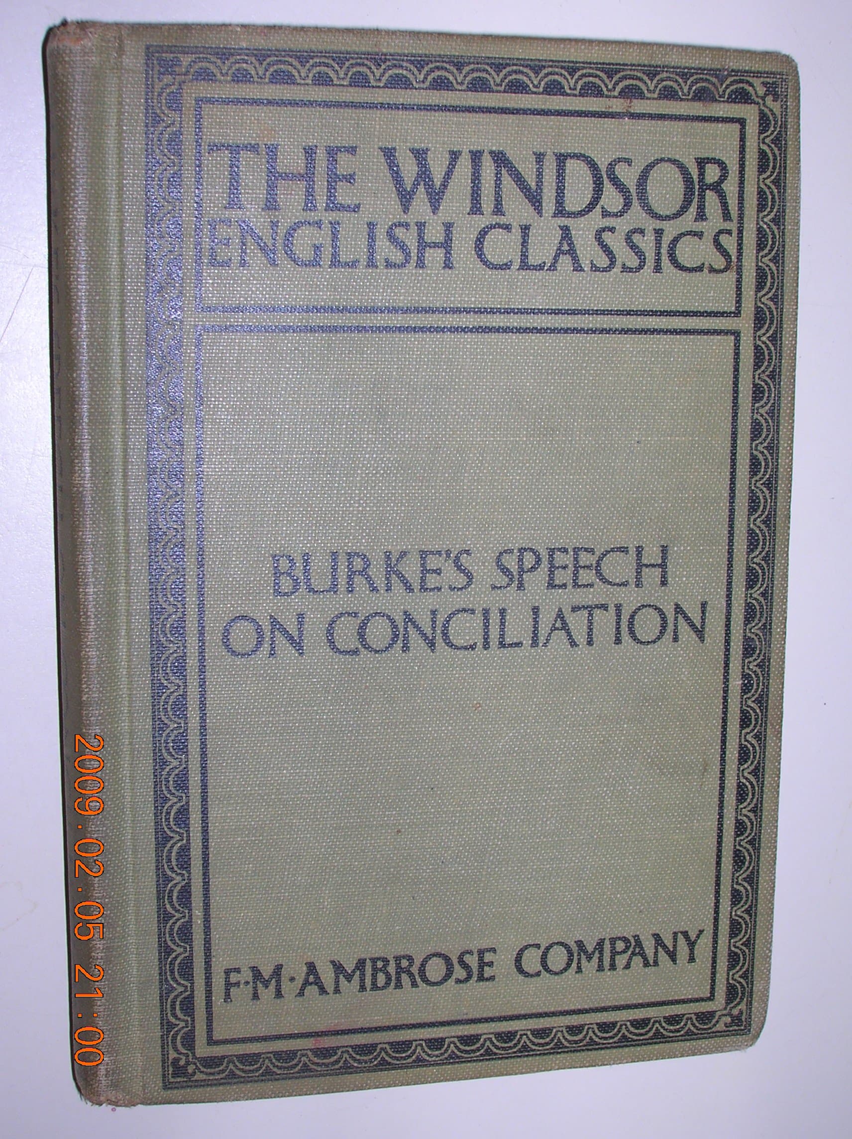 The Windsor English Classics, Burke's Speech on Conciliation With America [Hardcover] Howard Bement M.A. by null