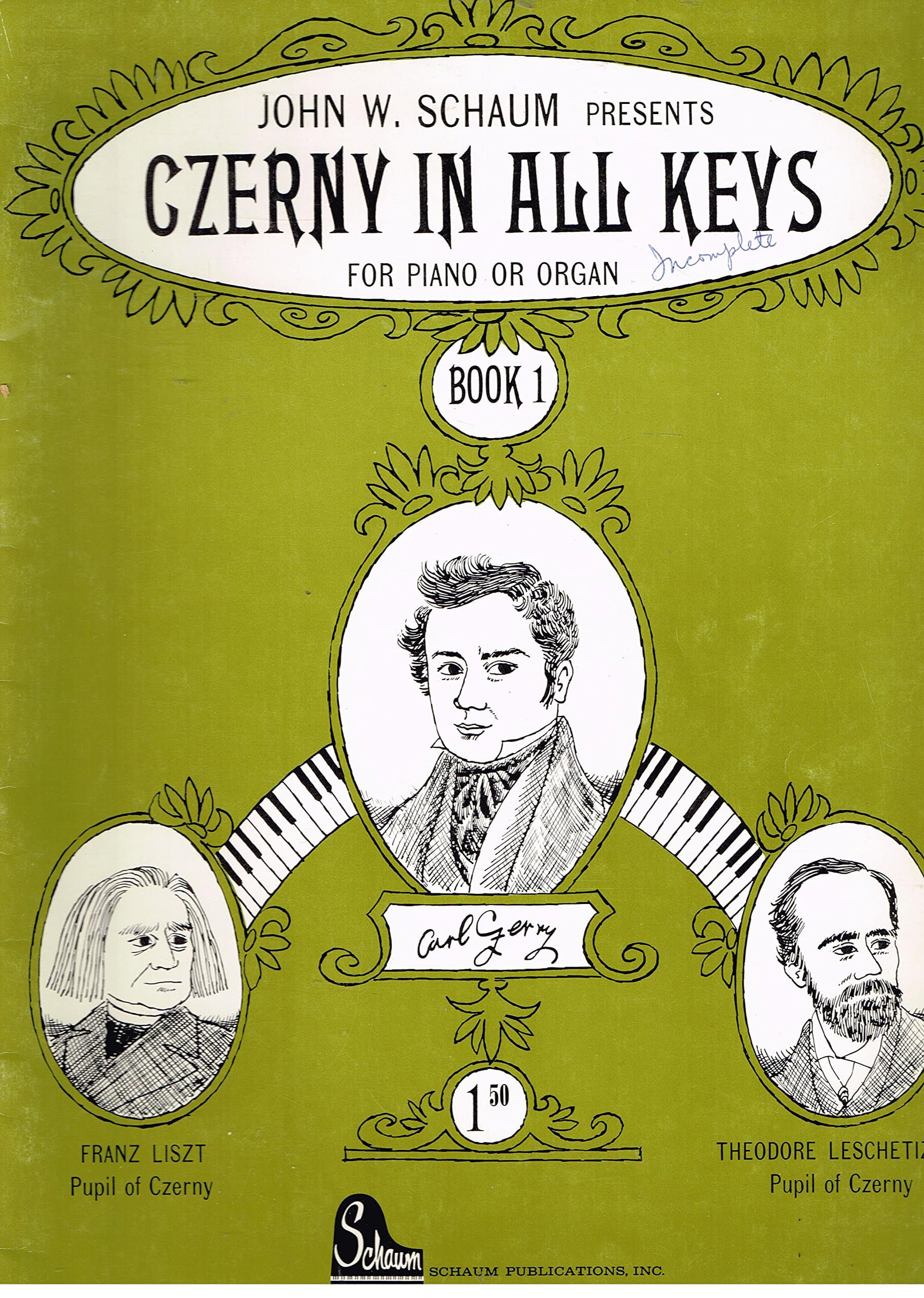 Czerny in All Keys for Piano and Organ-Book 1 [Paperback] John W. Schaum by null