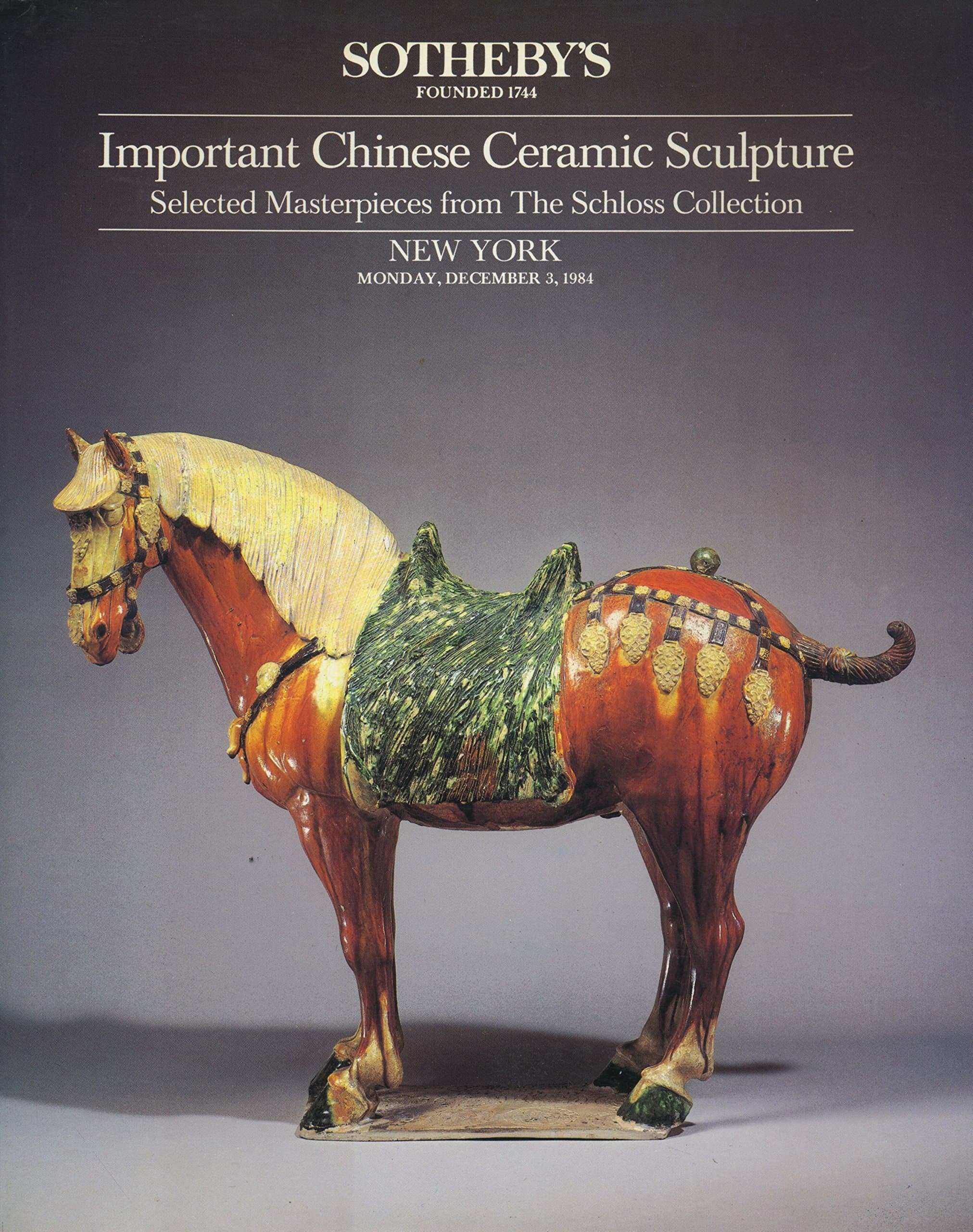 Important Chinese Ceramic Sculpture, Selected Masterpieces from The Schloss Collection (Monday, December 3, 1984) [Paperback] unknown author by null