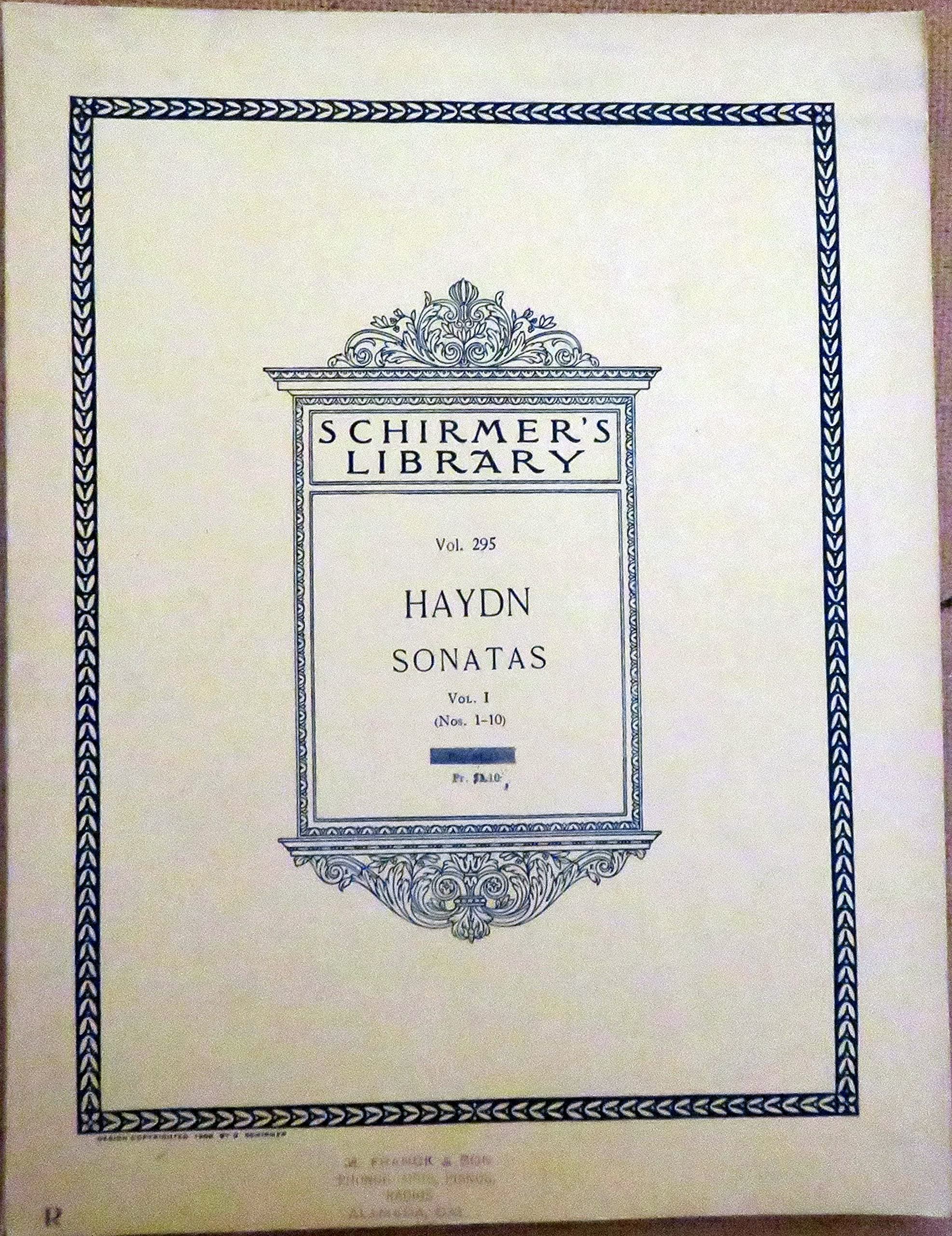 Schirmer's Library of Musical Classics Vol. 295 HAYDN SONATAS For The Piano Book 1 [Unknown Binding] unknown author by null