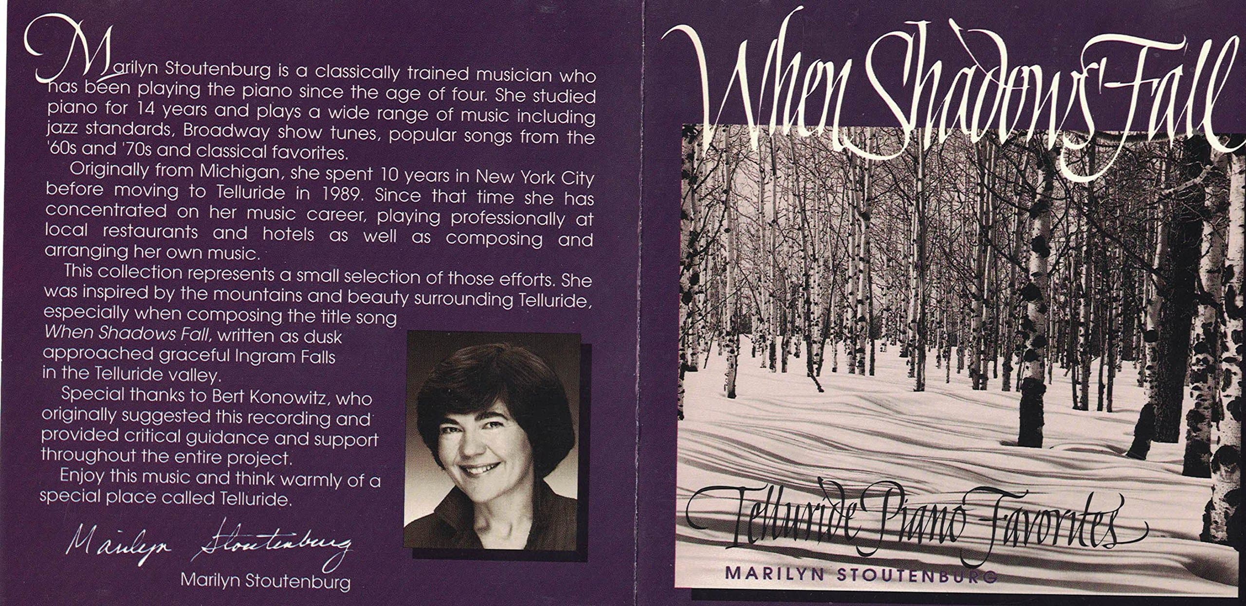 When Shadows Fall - Telluride Piano Favorites [Audio CD] Marilyn Stoutenburg