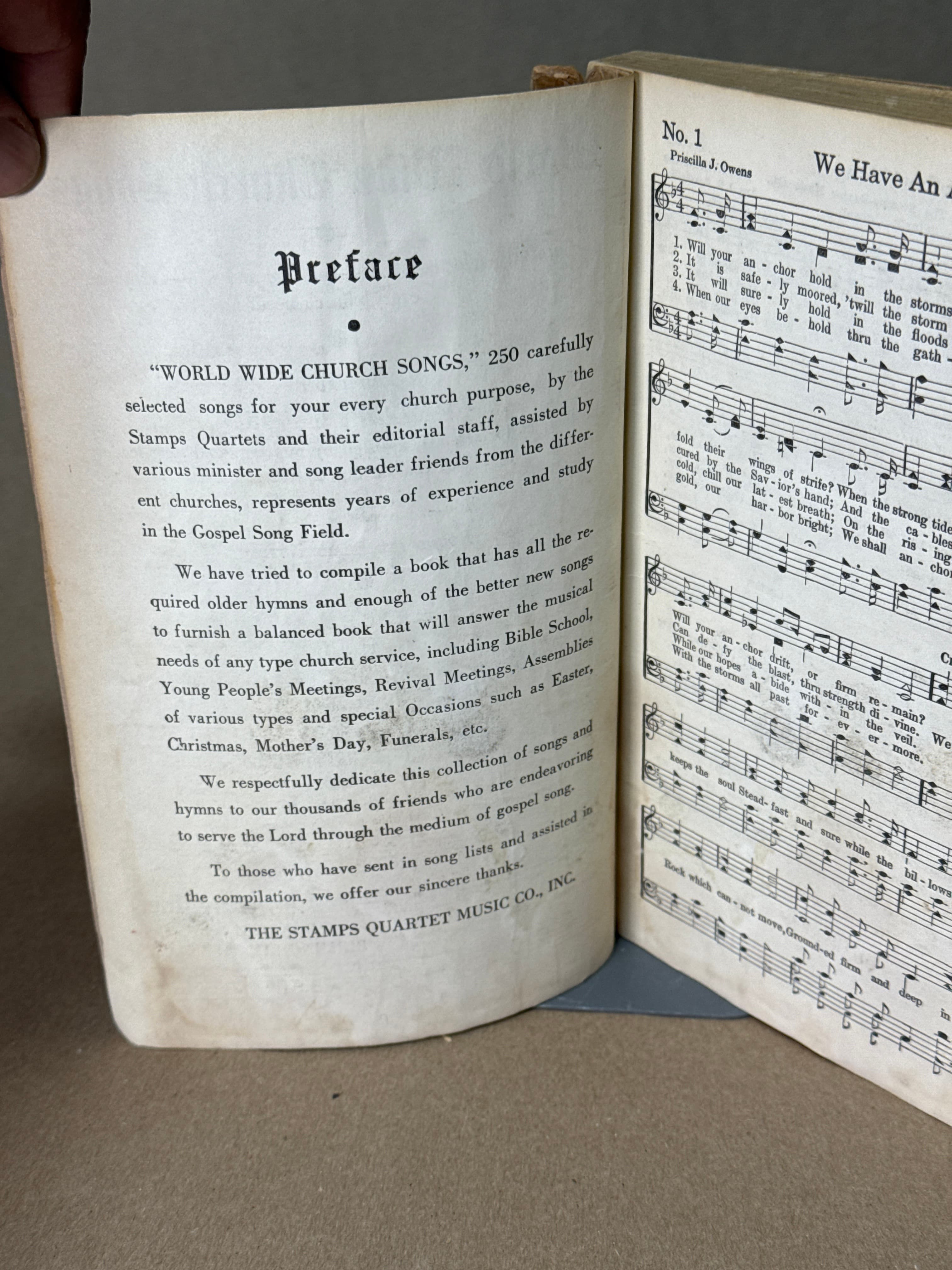 World Wide Church Songs by Compiled by The Stamps Quartets - copyright page showing publication details
