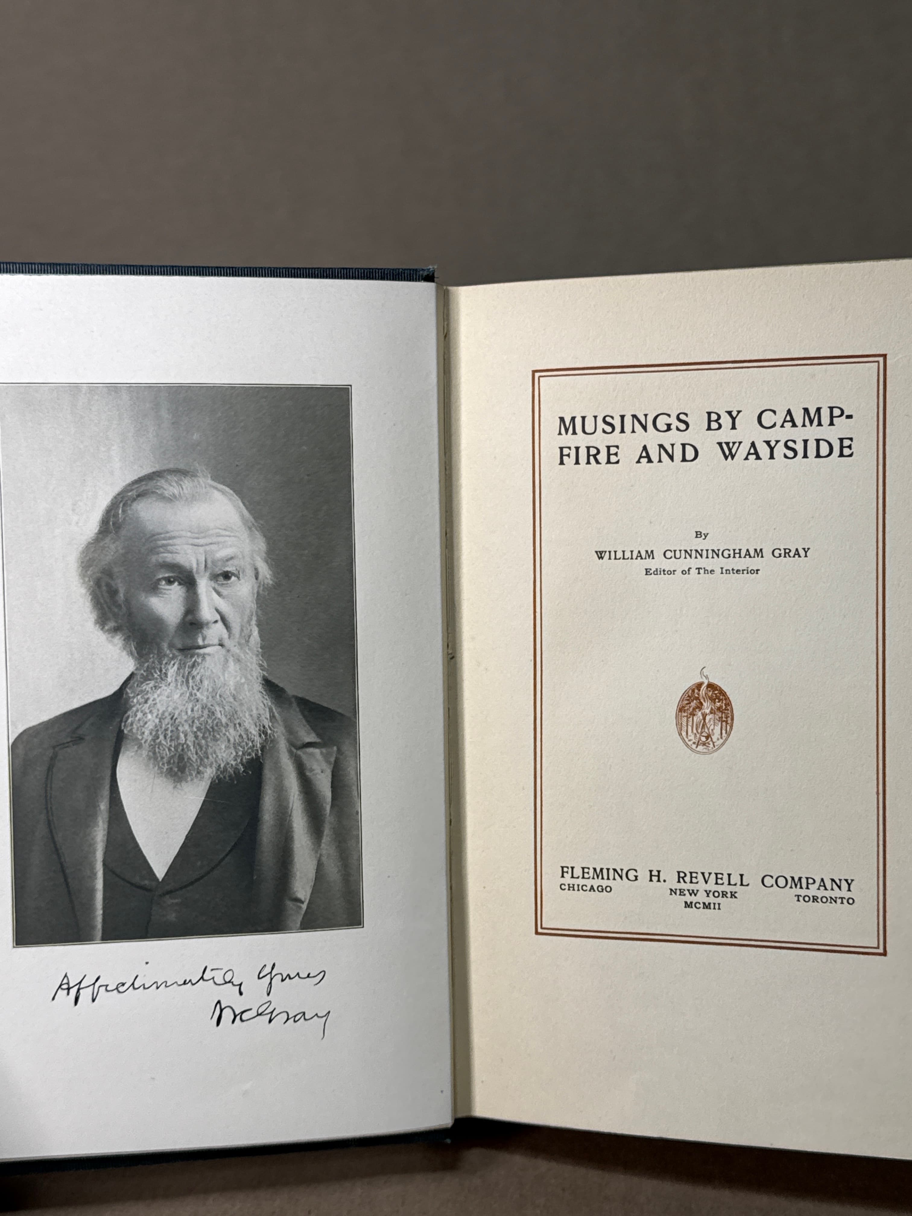 Musings by Camp-fire and Wayside by William Cunningham Gray - title page