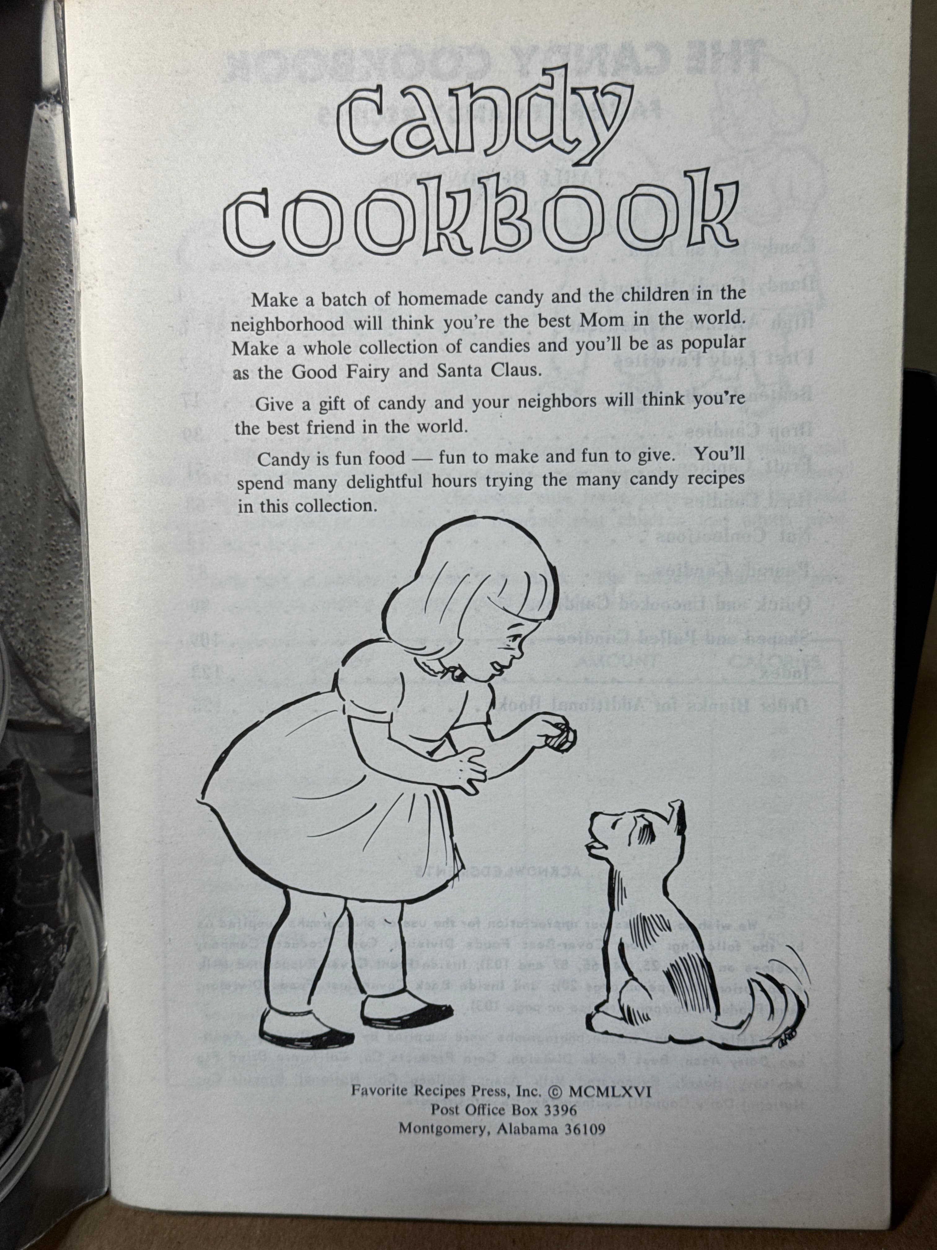 The Tri-Hi-Y Candy Cookbook - title page