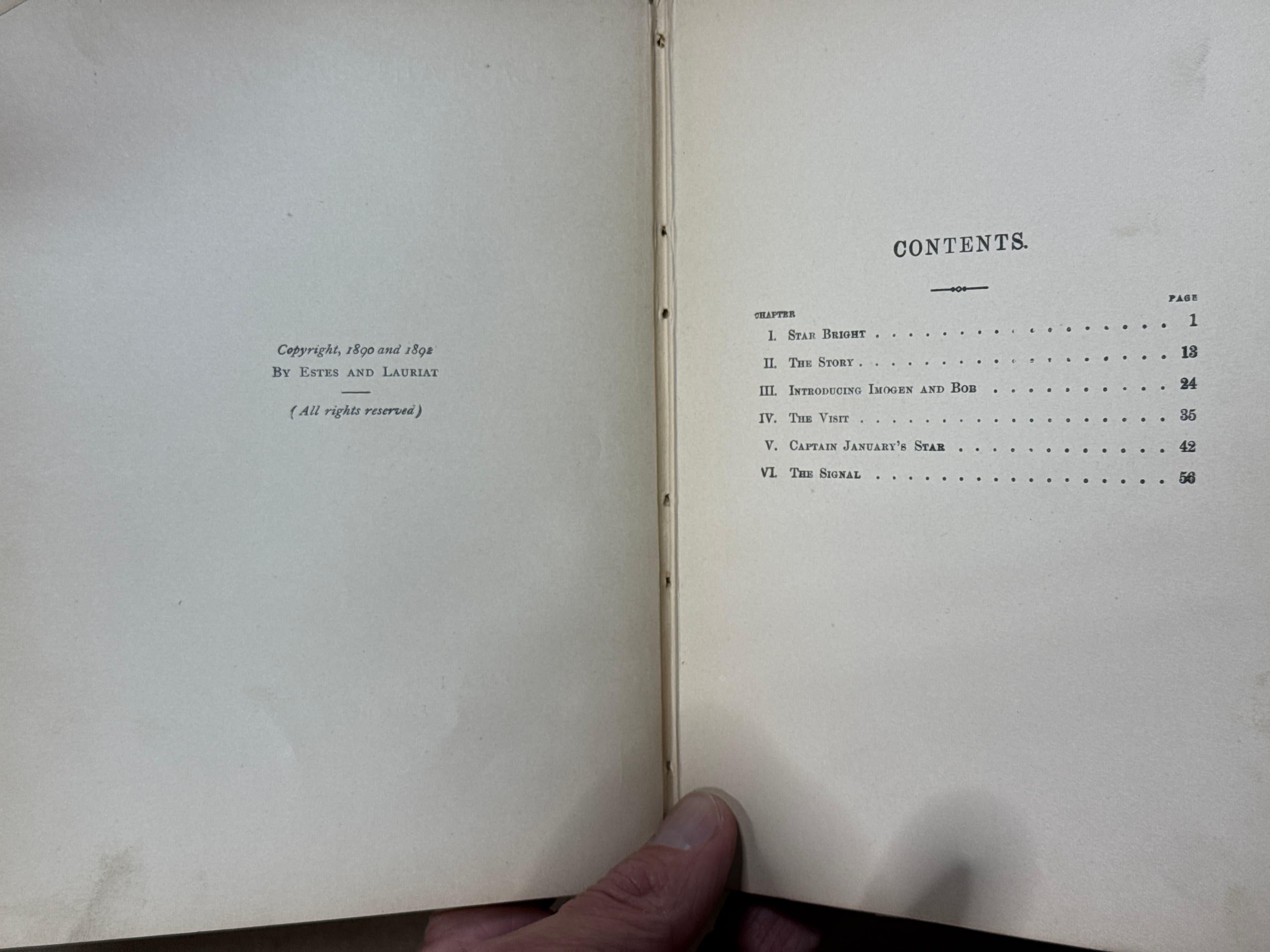 Captain January by Laura E. Richards - copyright page showing 1892 details