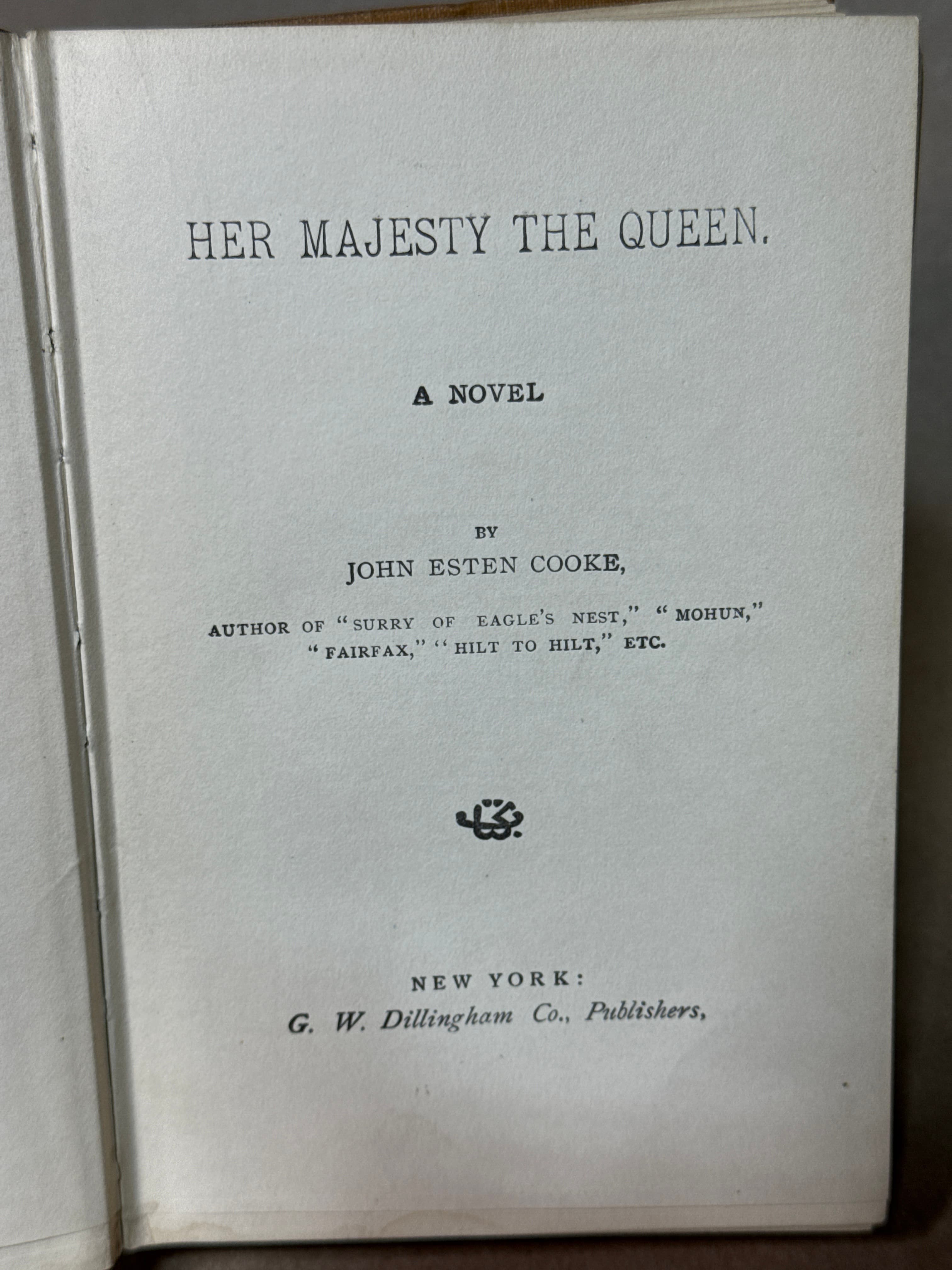 Her Majesty the Queen by John Esten Cooke - title page