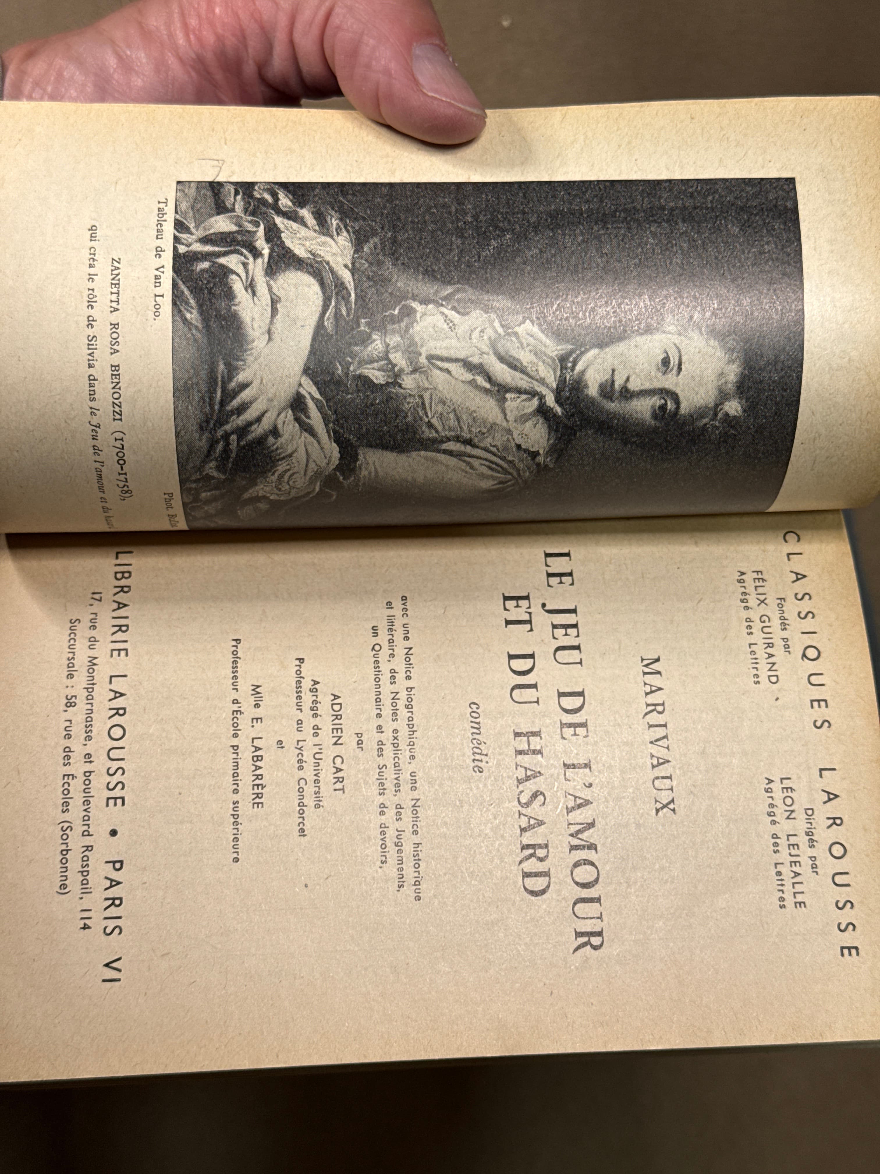 Le Jeu de l'Amour et du Hasard by Marivaux - title page